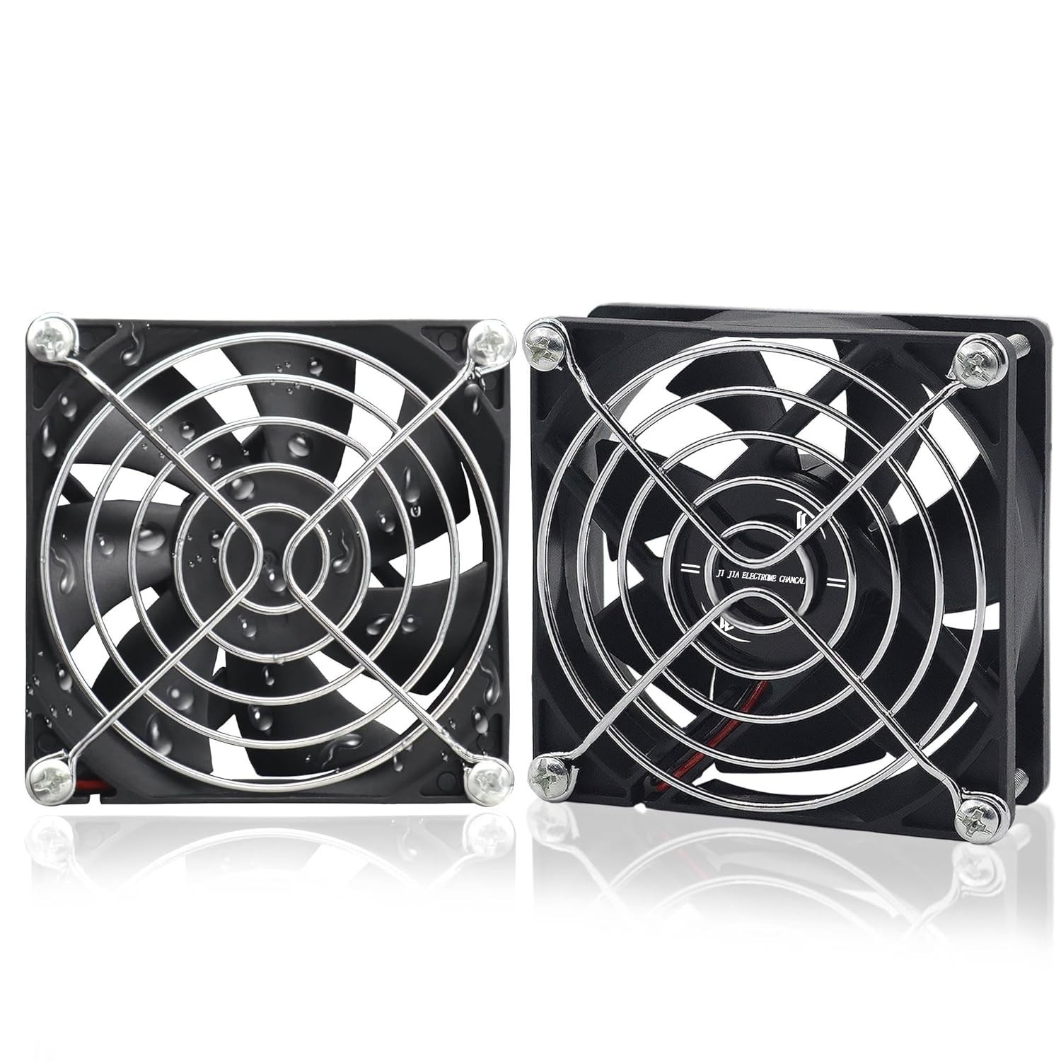 80mm 12V DC Fans Moisture-Proof Fan 2 Packs 3500 RPM High Speed 2 Wires 3-Pi...
