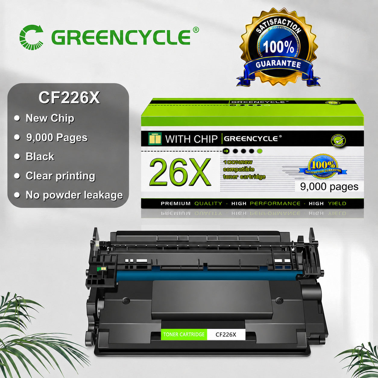 High Yield CF226X 26X Toner Cartridge for HP LaserJet Pro M402 MFP M426fdn M402n