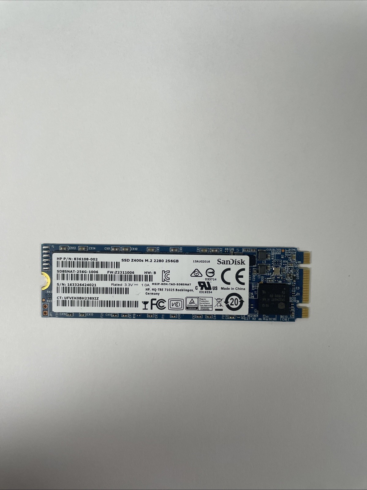 HP SanDisk 7368 256GB SATA M.2 Solid State Drive SD8SNAT-256G-1006 Z4000s