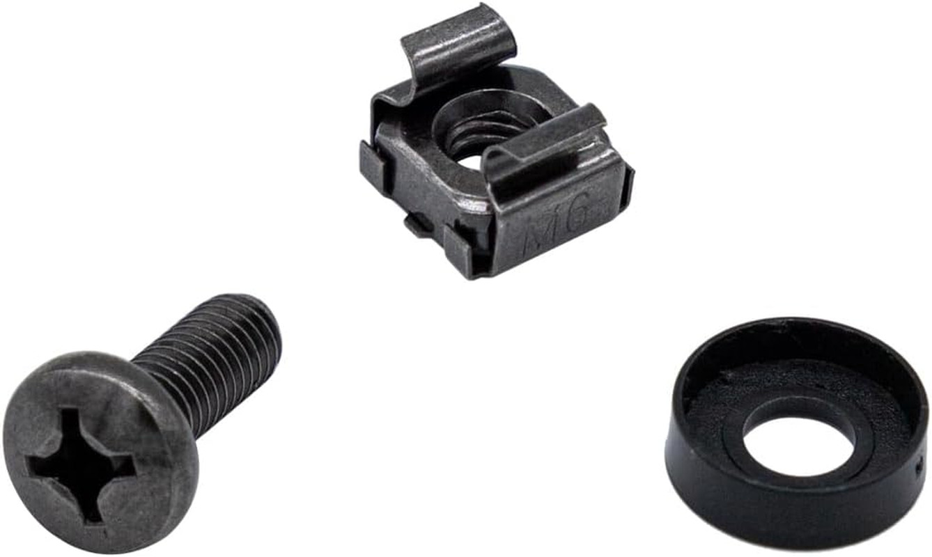 100 Pack M6X16Mm Rack Mount Cage Nuts & Screws & Washers for Rack Mount Serve