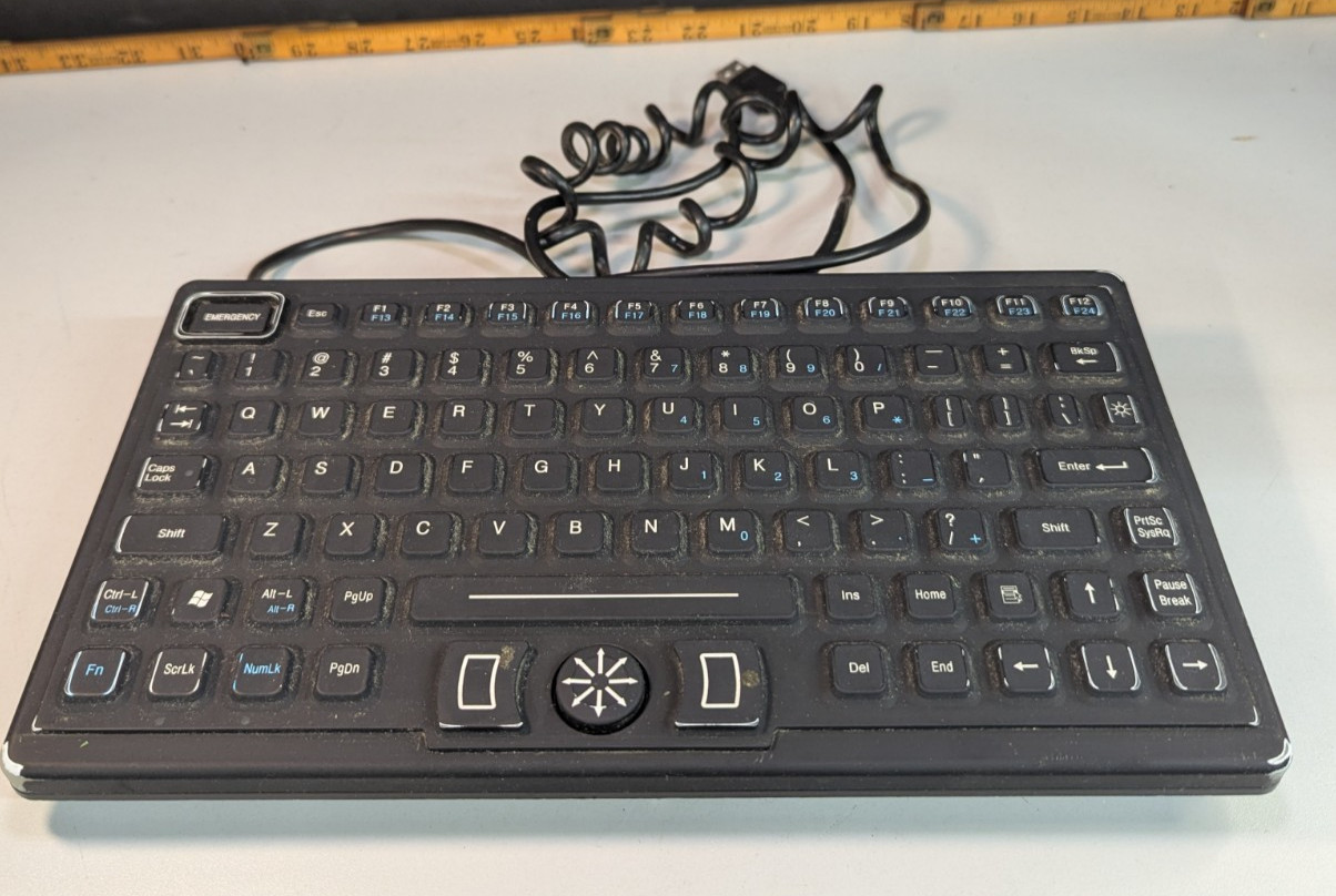 iKey SL-86-911-FSR-USB-STR Industrial Keyboard USB Rugged Touchpad Black Backlit