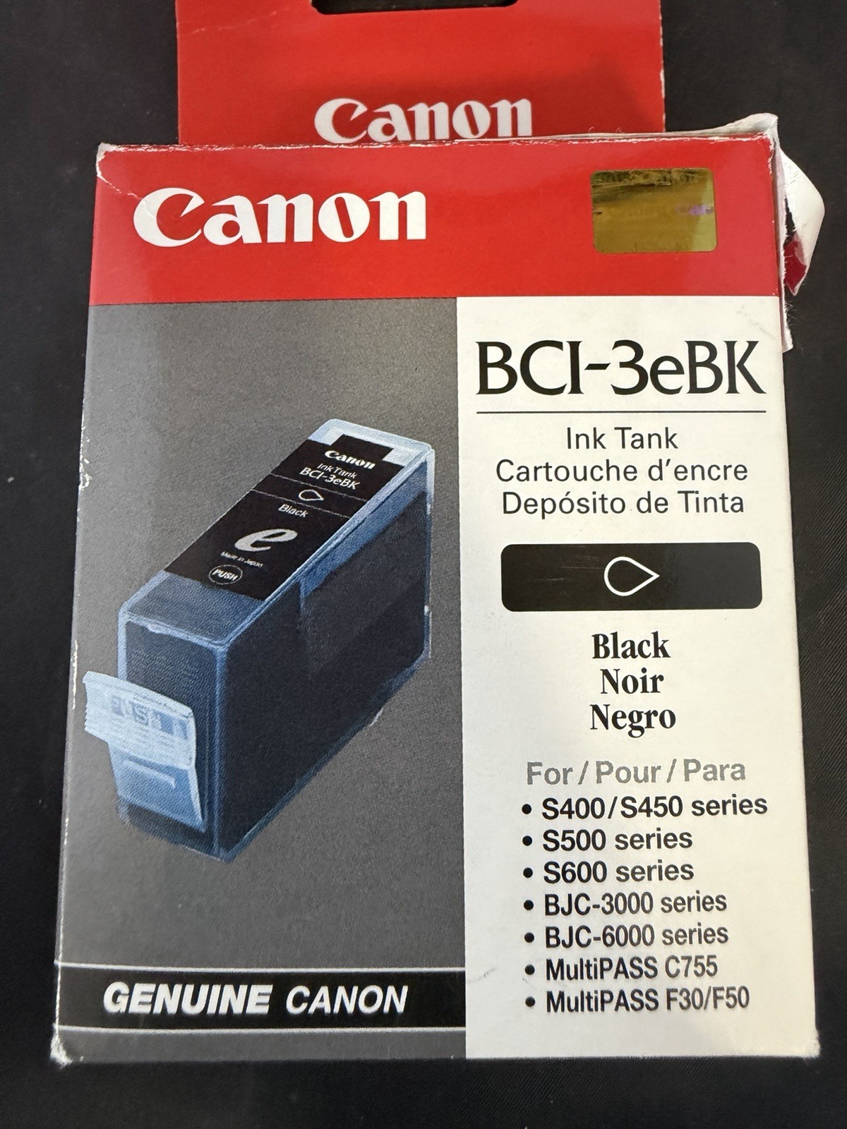 Genuine Canon BCI-3eBK Black Ink Tank Cartridge New Open Box OEM