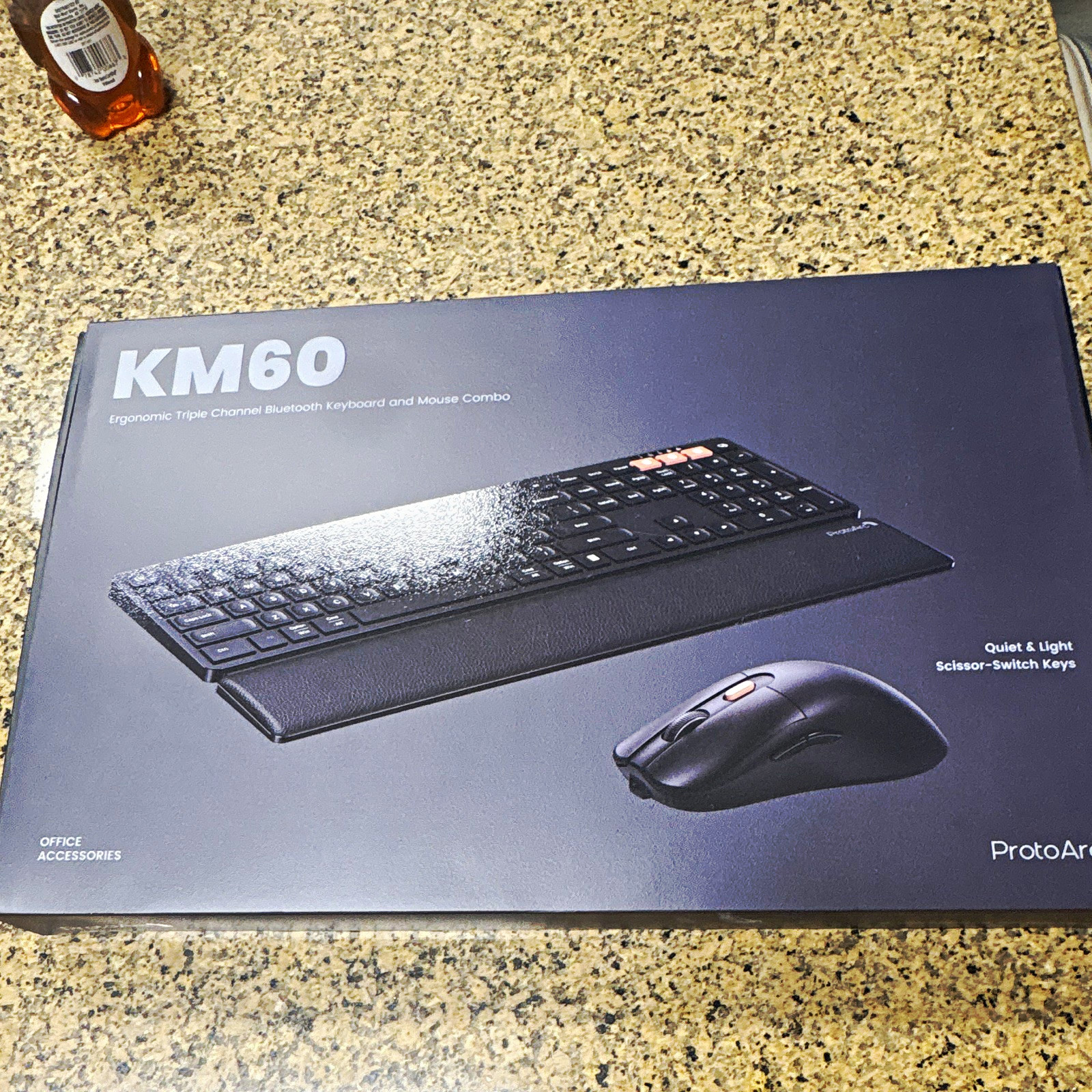 ProtoArc KM60 Ergonomic Bluetooth Keyboard & Mouse Combo Quiet Keys Black