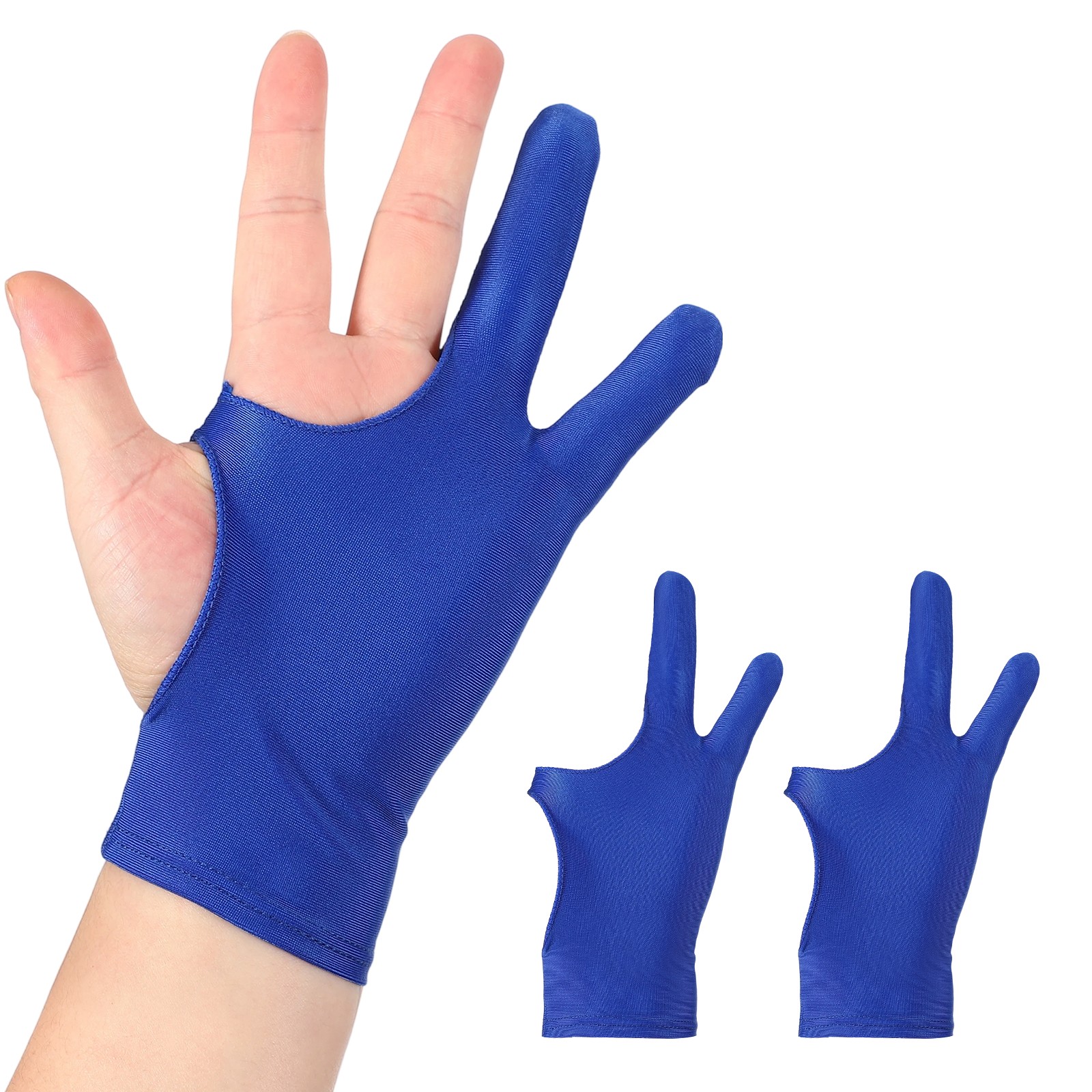 2Pcs, Artist Drawing Glove S Size Two Finger Graphics Painting Glove Blue
