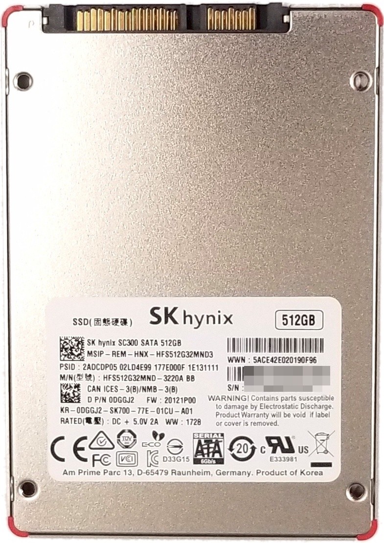 NEW Dell / SK Hynix SC 300 512GB 2.5" SATA III SED SSD DGGJ2 HFS512G32MND-3220A