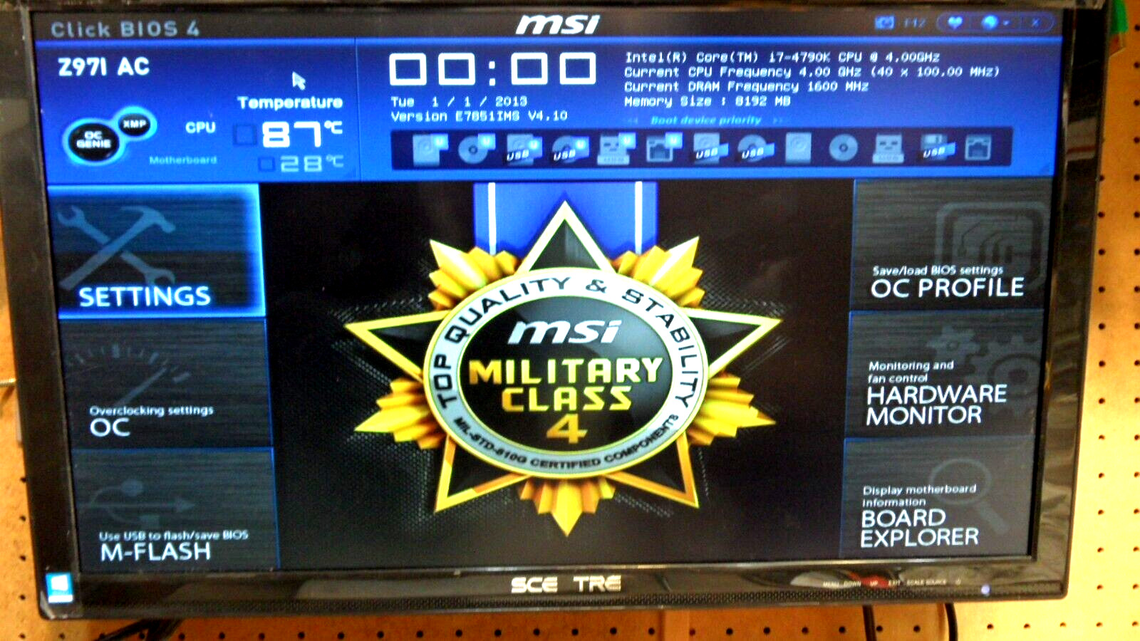 MSI  Z971 AC Motherboard Military Class LGA1150 With i7-4790K CPU I/O