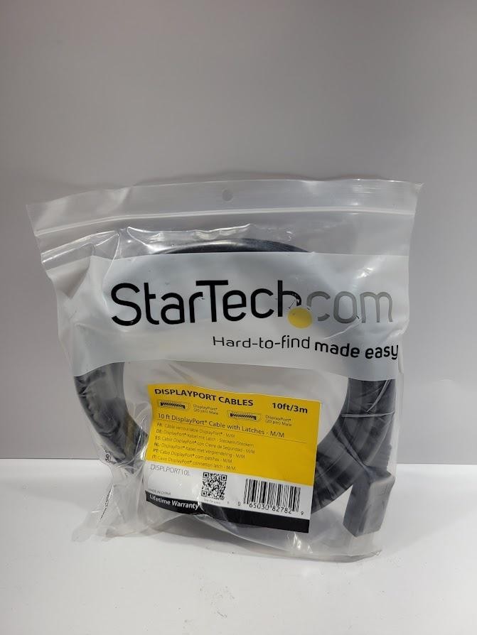 StarTech 10ft/3m DisplayPort Cable M/M With Latches DISPLAYPORT10L Black Video