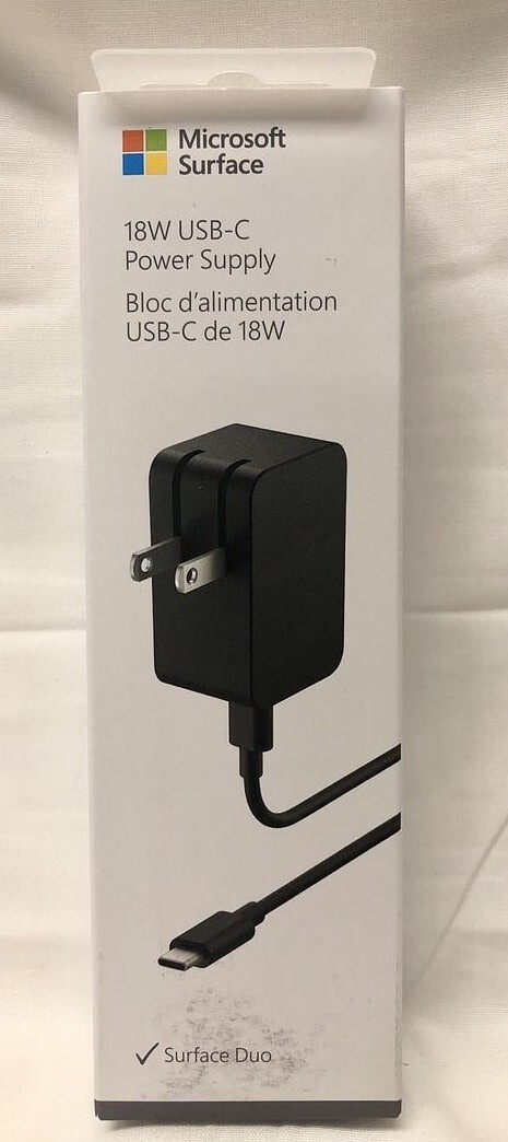 NEW OEM Microsoft LLR-00001 18w Surface Duo USB-C Power Supply AC Adapter BLACK