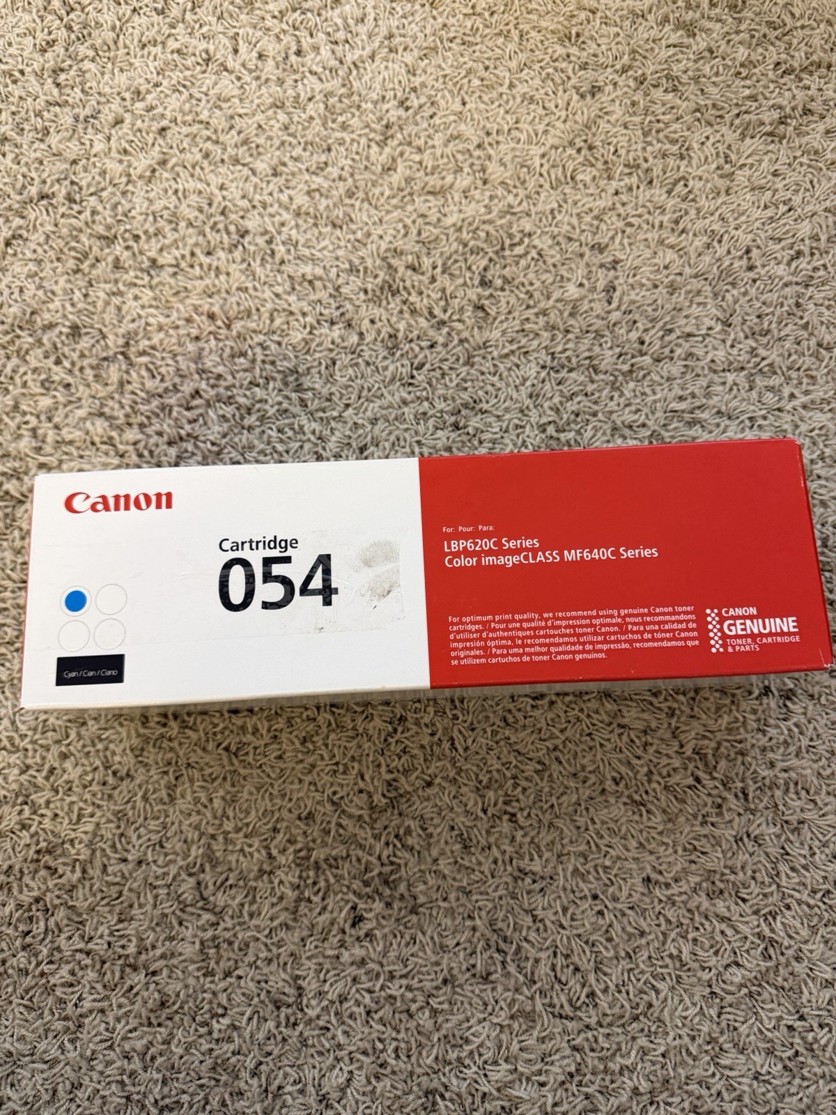 Genuine Original Canon 054 Cyan Color Blue Toner Cartridge Open Box