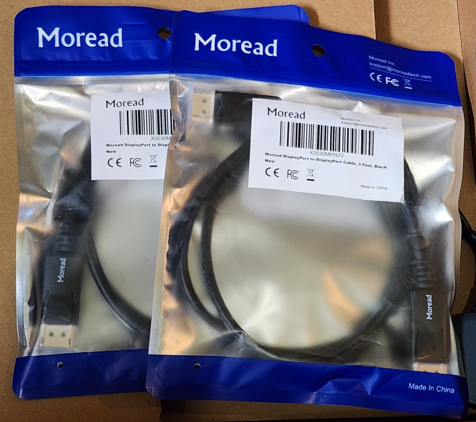 Moread DisplayPort to DisplayPort Cable, 3 Feet, Black Display Port Cable