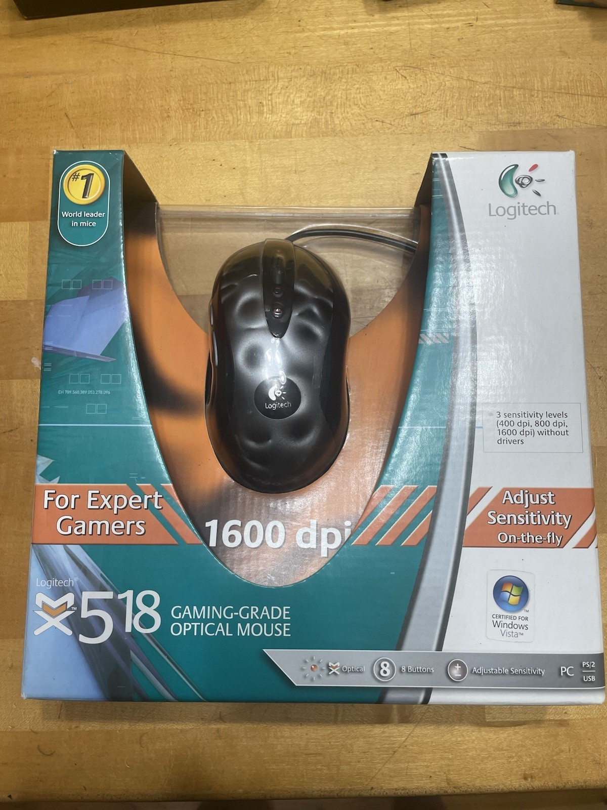 Logitech MX518 ORIGINAL RARE OPEN BOX Optical Wired Gaming Mouse Tested Working