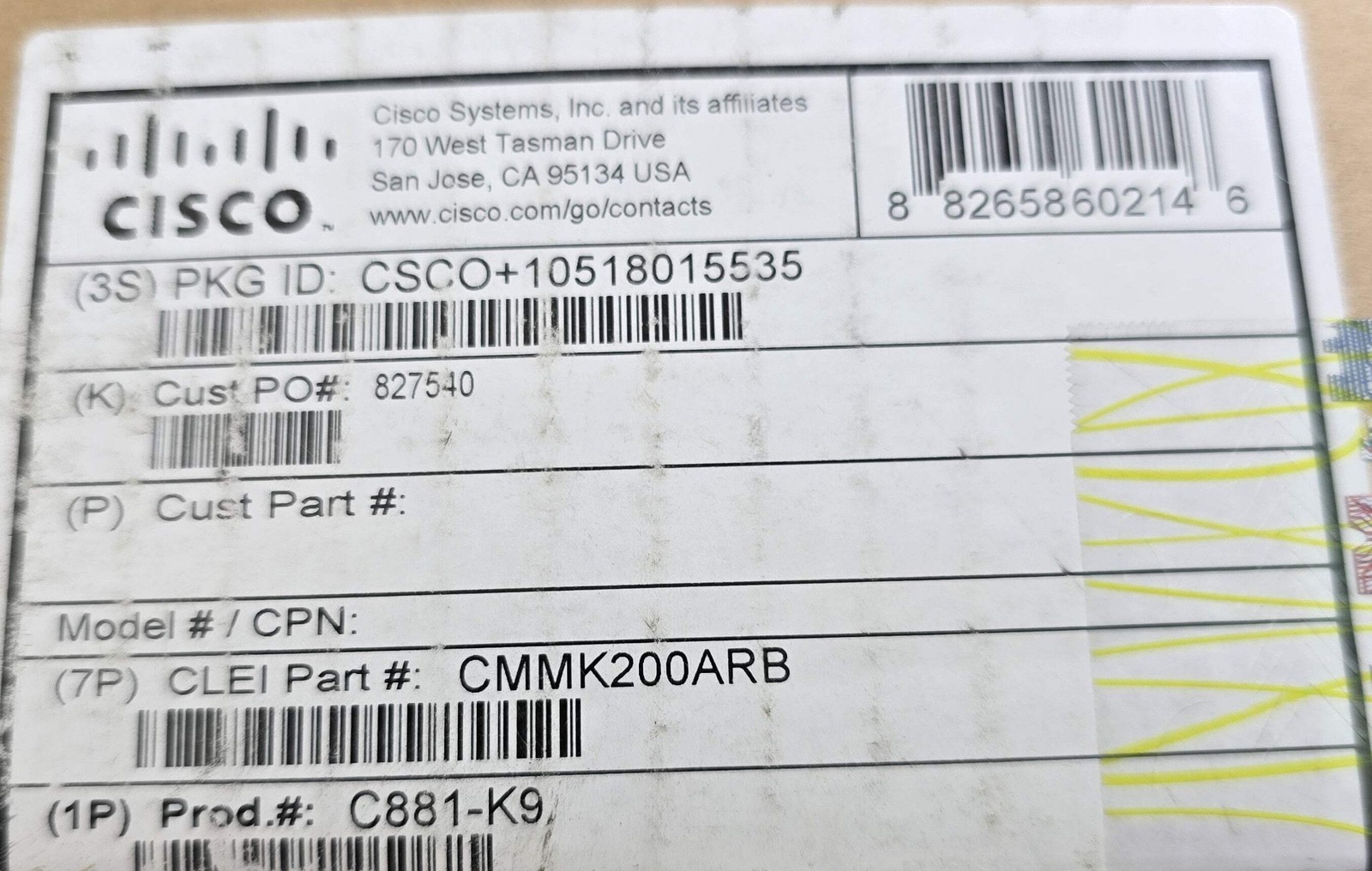 Cisco C881-K9 Series Integrated Services Router ISR 8xFE (NEW In Box)