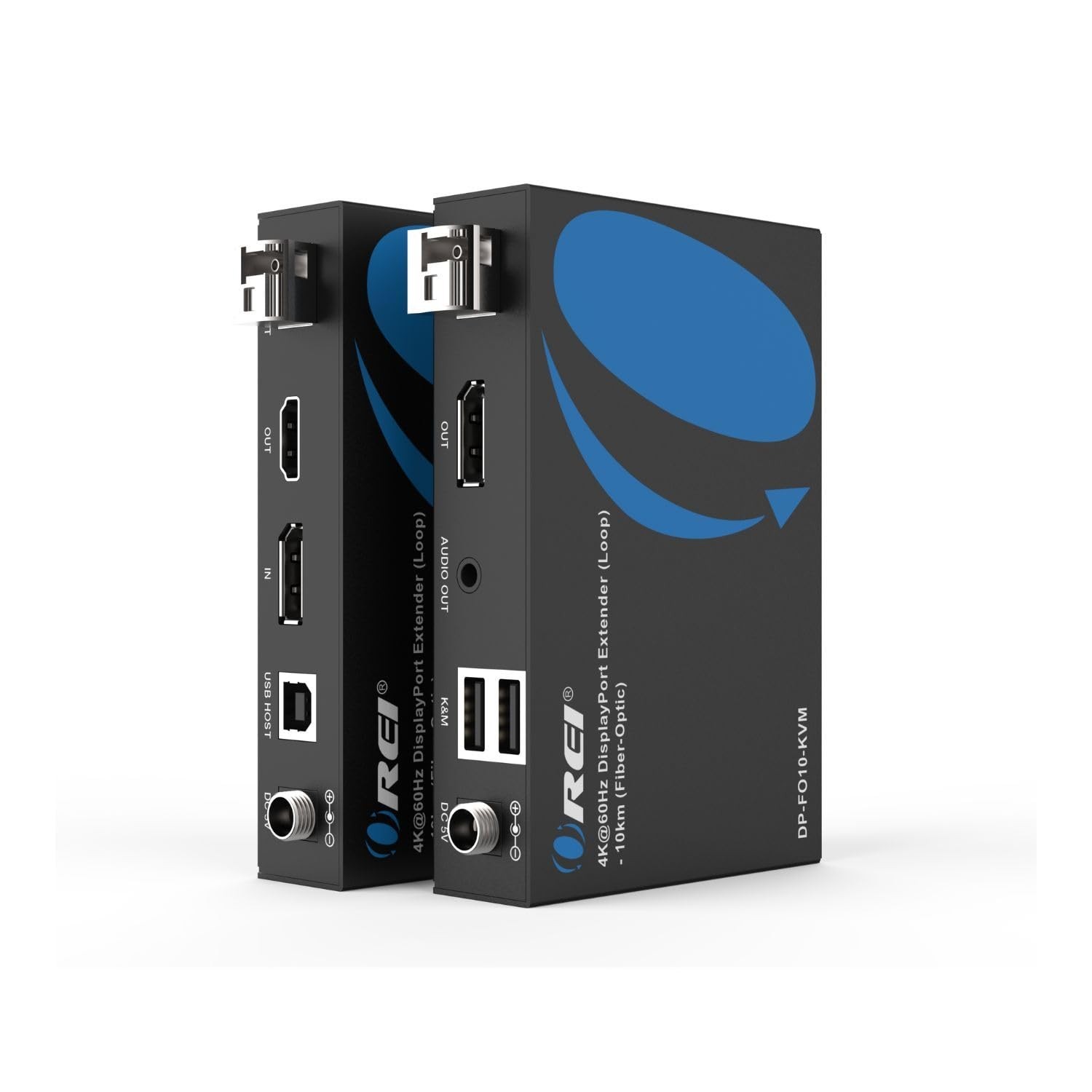 OREI 4K DisplayPort KVM Extender Over Fiber Optic Balun - USB 1.1 UltraHD 4K ...