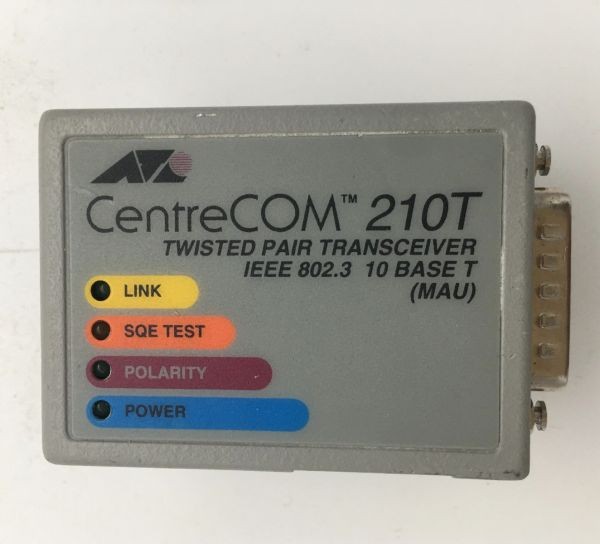 Centrecom (tm) 210t twisted pair transceiver ieee 802.3 10 base t (mau)