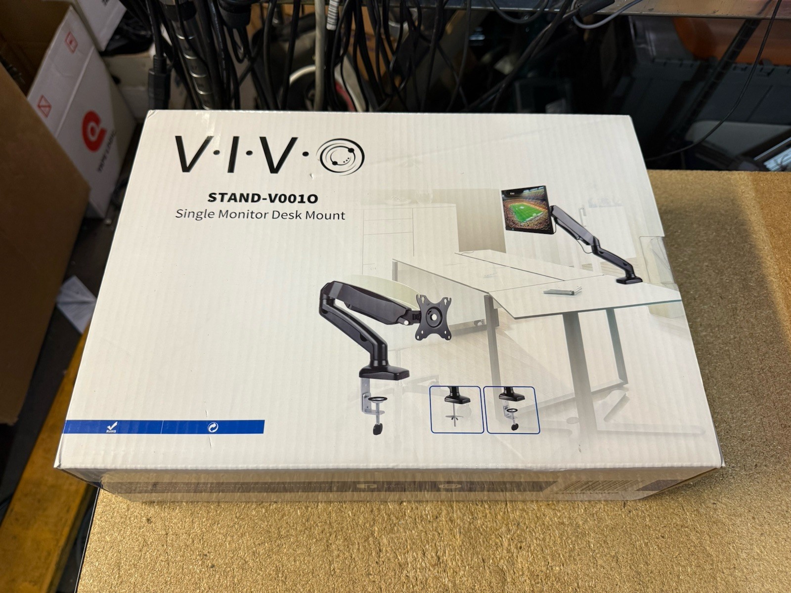 Vivo STAND-V0010 Single Monitor Mechanical Spring Desk Mount V0010 NEW SEALED