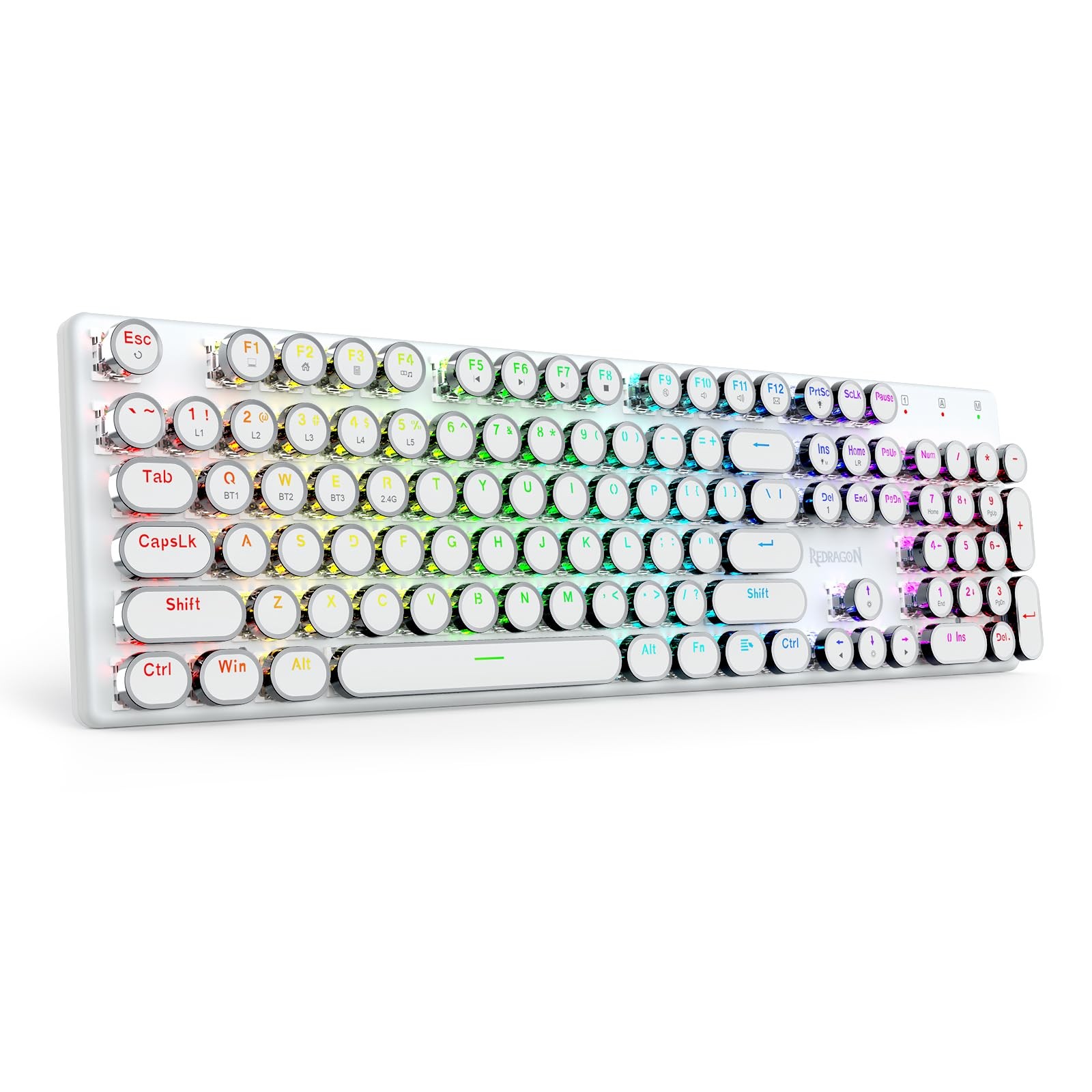 K710 Wireless Typewriter Mechanical Gaming Keyboard, White