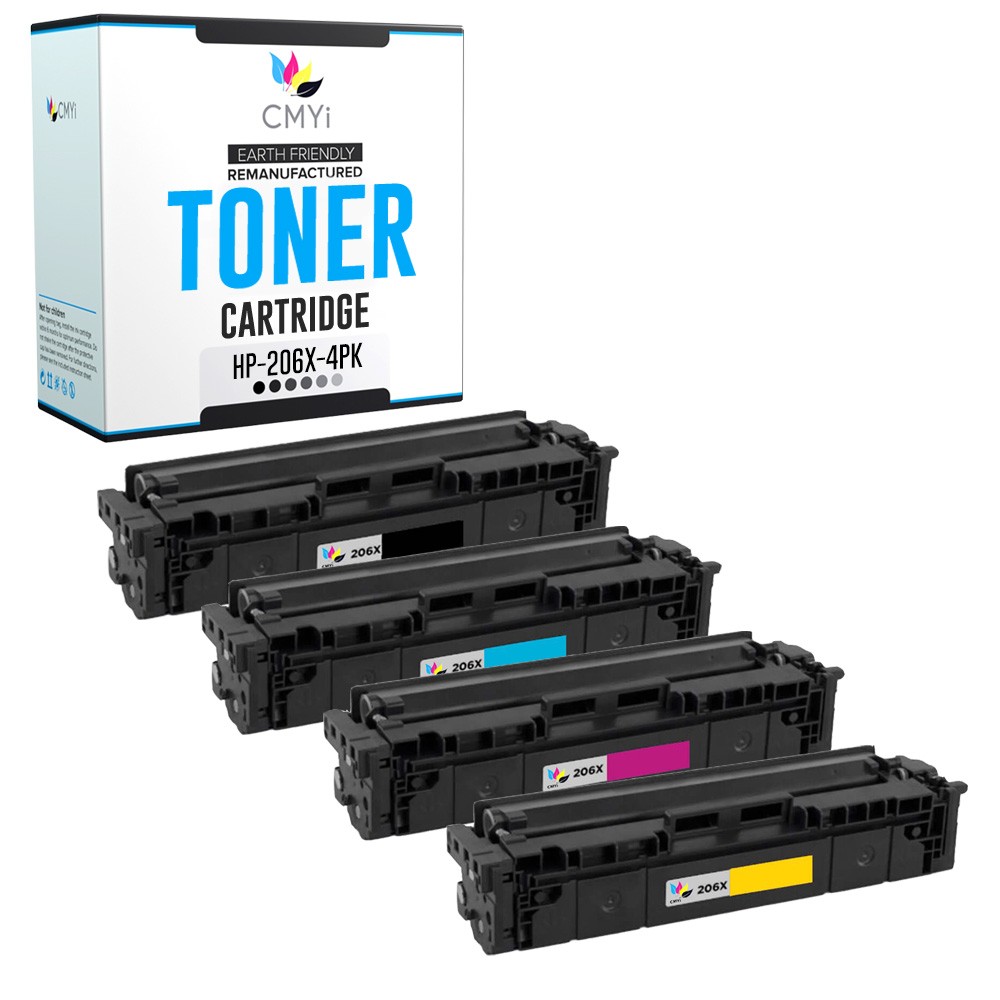 4-Pack CMYi Replacement 206X Toner for HP Color LaserJet Pro M255dn M255dw