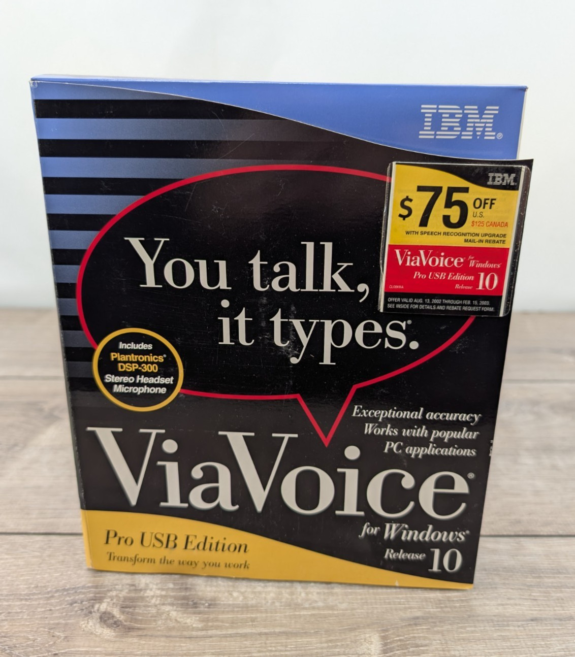 IBM ViaVoice for Windows Release 10 Pro USB Edition NIB CD-ROM with NC Headset