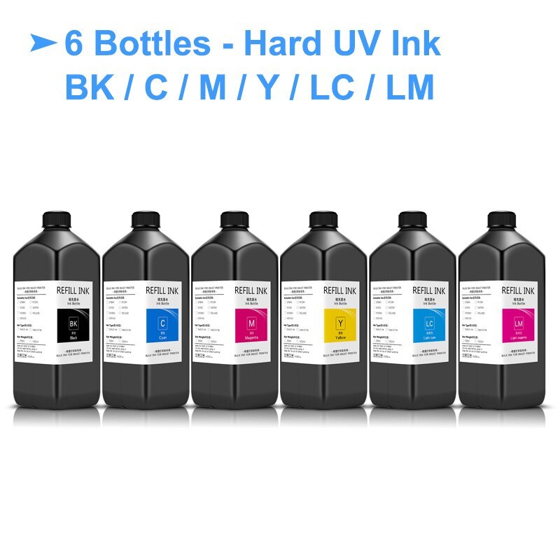 6×1000ML UV Ink For DX5/6/7/10 TX800 XP600 Printhead For Epson1390 L800/1800/805