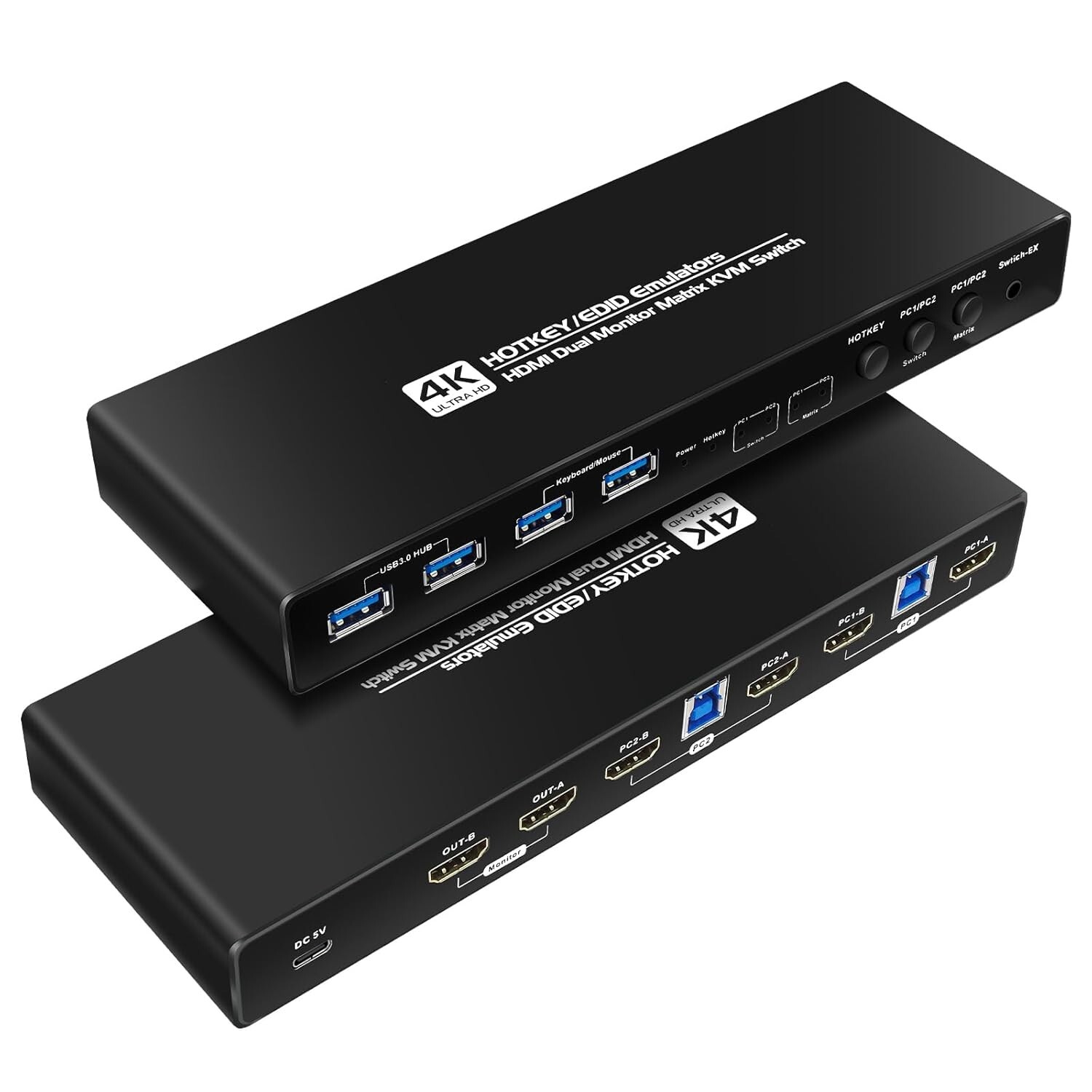 Kvm Switches HDMI Matrix 2 Monitors 2 Computers edid Emulator 2k 144hz Extended