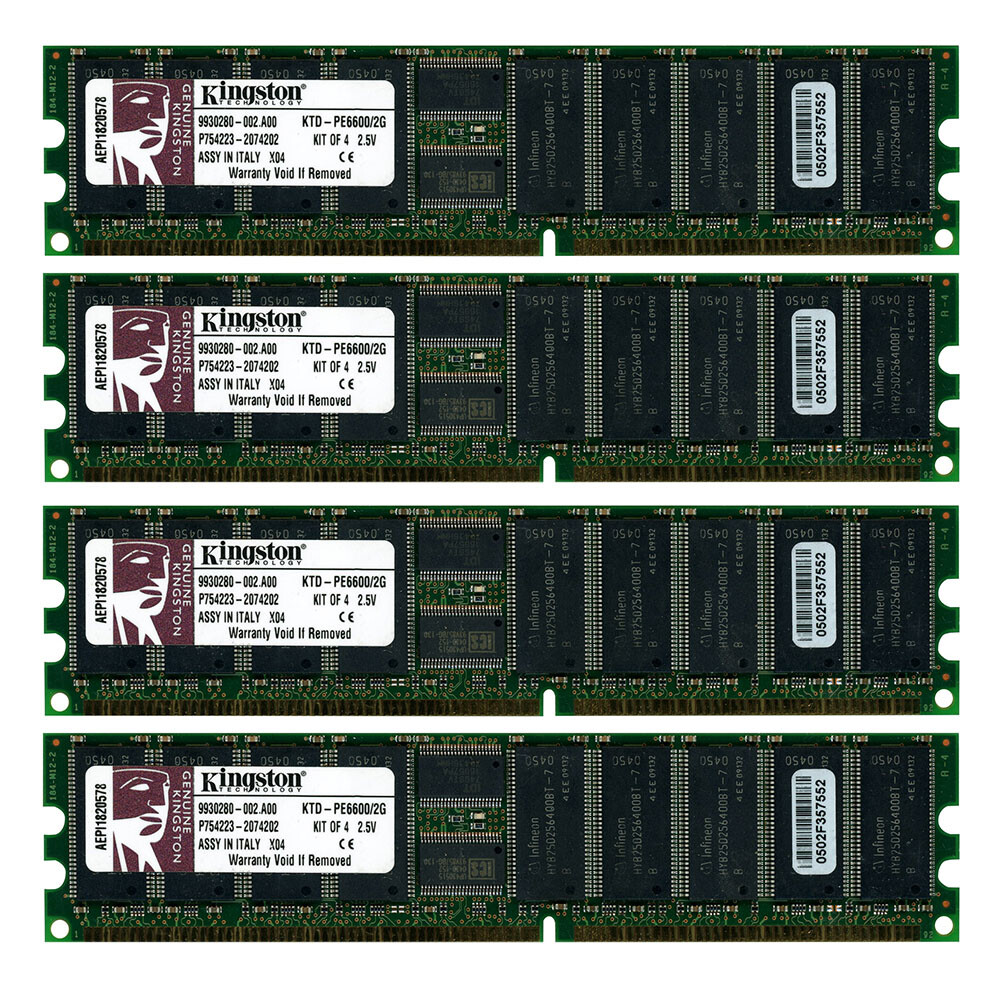 Ram Kingston Ktd-Pe6600/2G 2Gb Kit 4x512Mb Ddr-200Mhz Reg Ecc Cl2