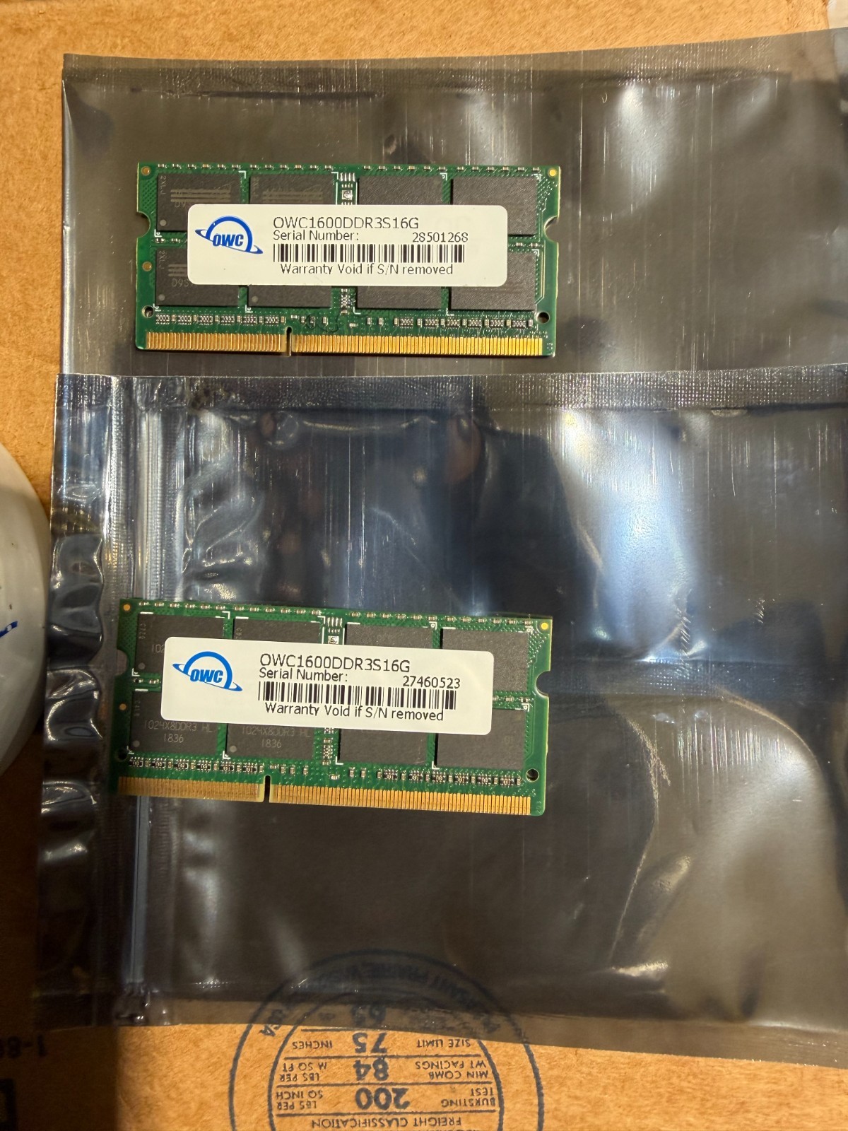 32GB 2X16GB OWC OWC1600DDR3S16G  PC3L- DDR3-L 1600MHz SODIMM 2Rx8 CL11 Memory