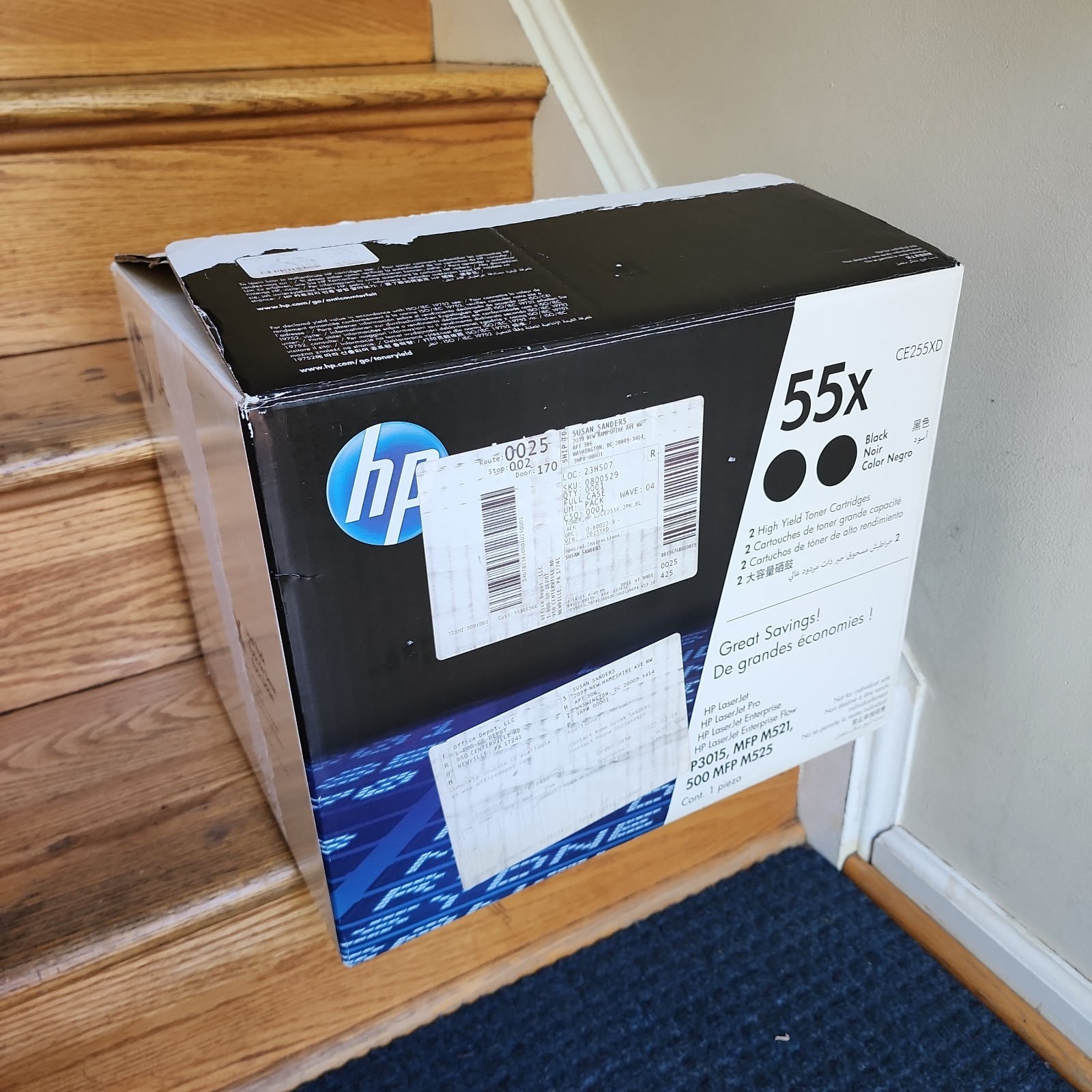 Genuine HP 55X Black Toner Dual Pack CE255XD OEM New High Yield 2-Pack