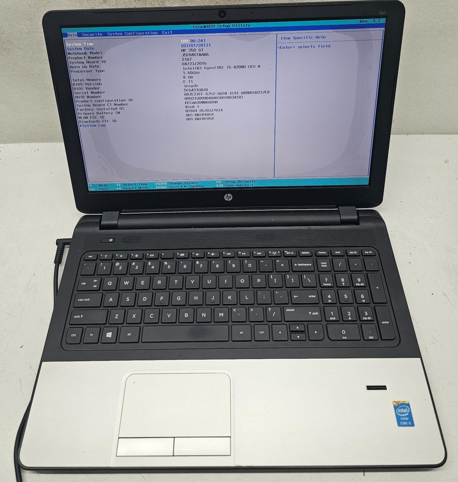 HP 350 G1 15.6" Laptop Intel Core i5-4200U 8GB RAM NO HD/OS (FL)