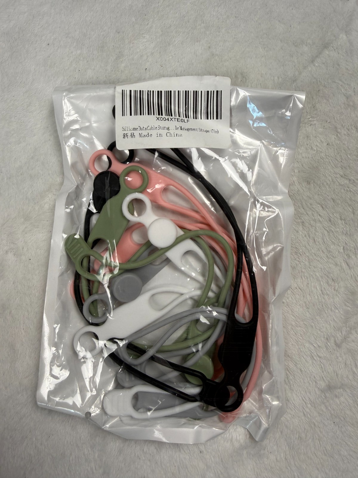 Multicolor Silicone Cable Management Straps 8 Pack