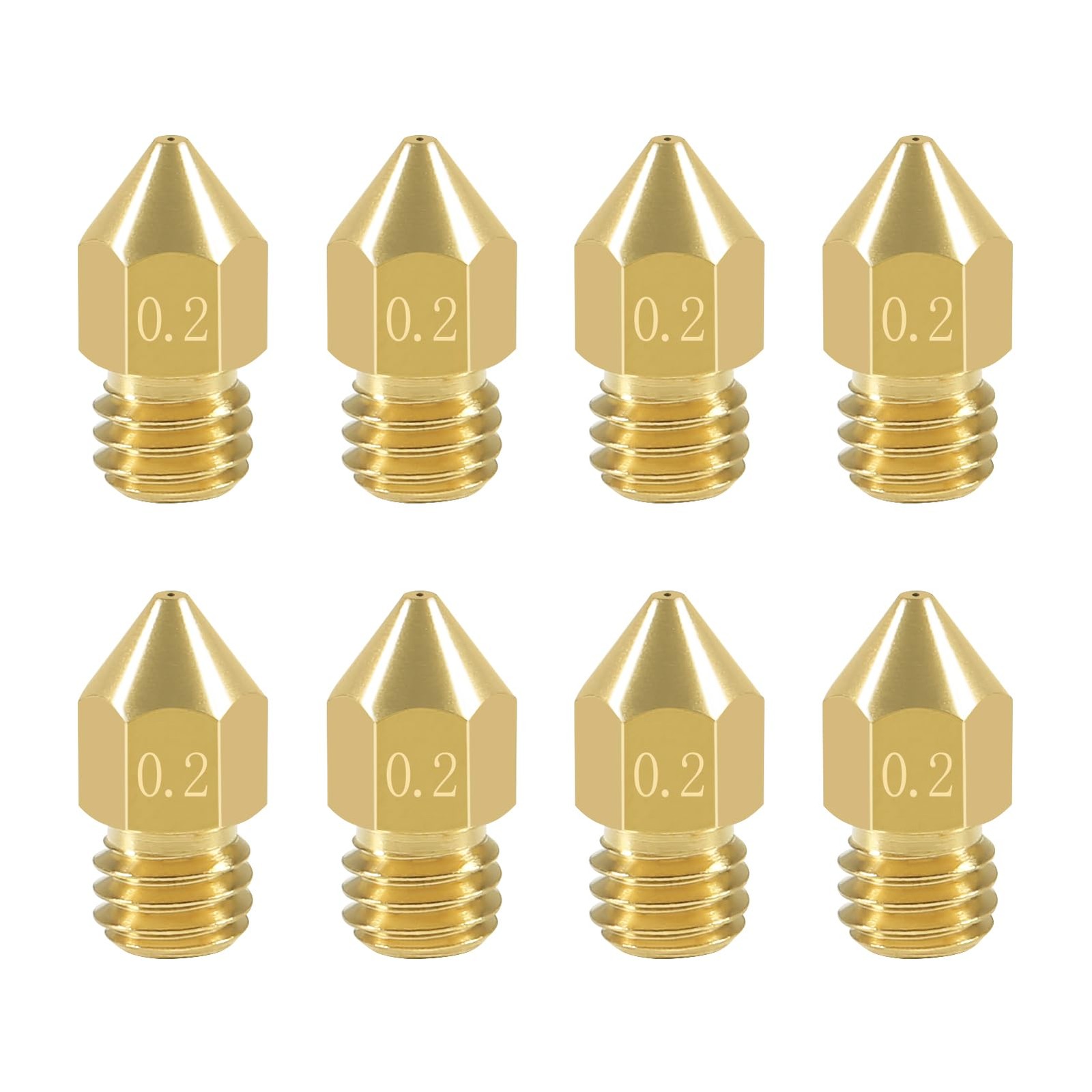 8 Pcs 0.2mm MK8 Extruder Nozzles 3D Printer Nozzles for Creality Ender 3/3 Pr...