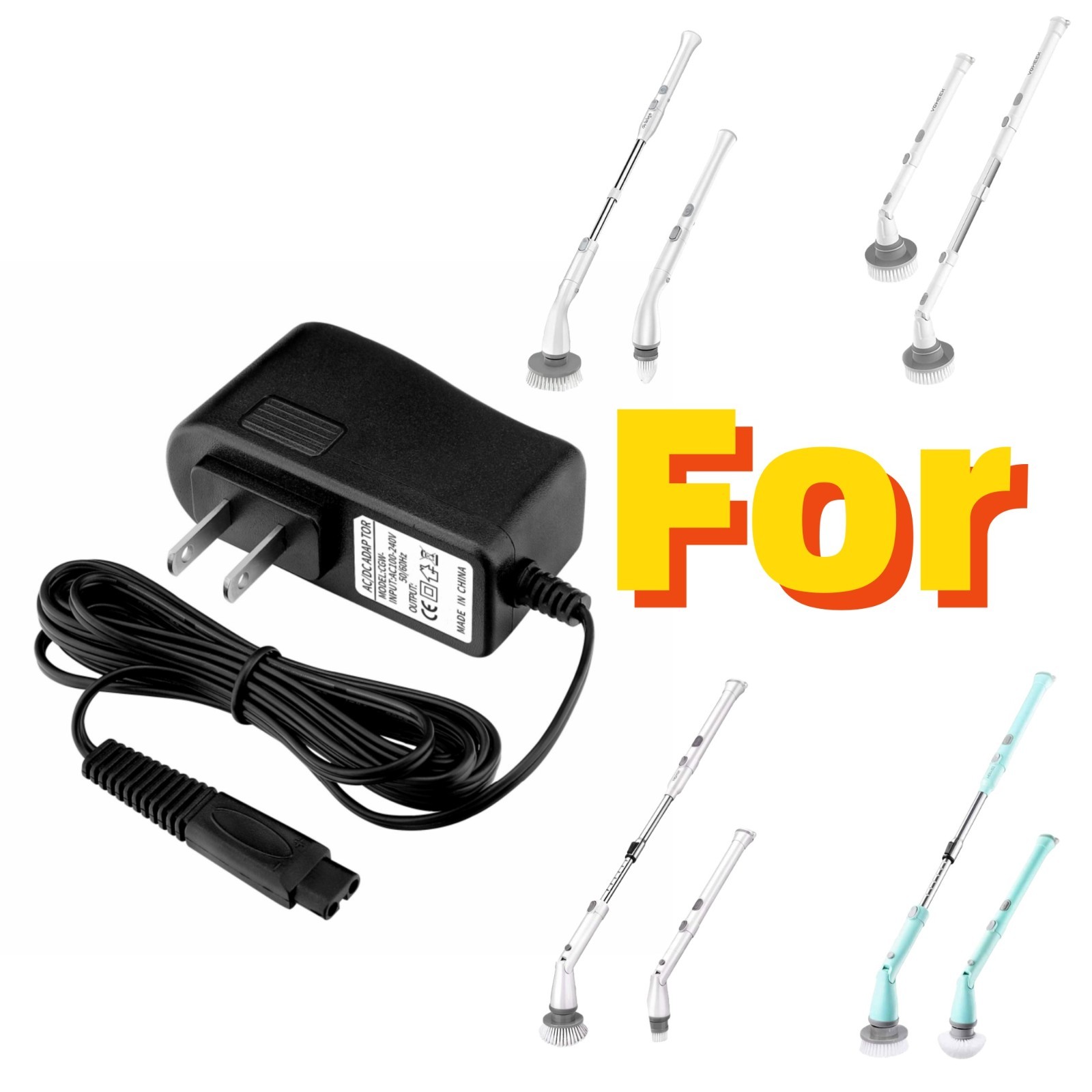 9V Charger for Homitt Electric Spin Scrubber Power Cord