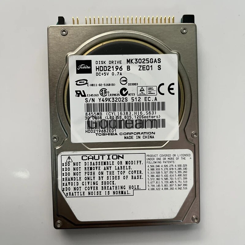 For Toshiba 2.5 inch 30G laptop hard disk IDE parallel port industrial SMT machi