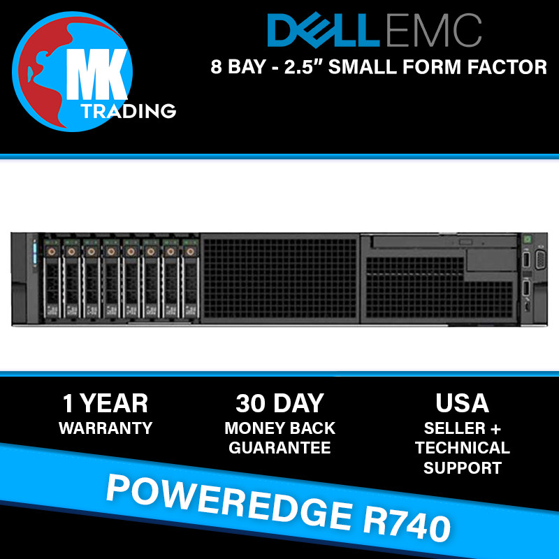 Dell PowerEdge R740 8B SFF 2U Server -V3- Choose CPUs/RAM/Drives - Wholesale
