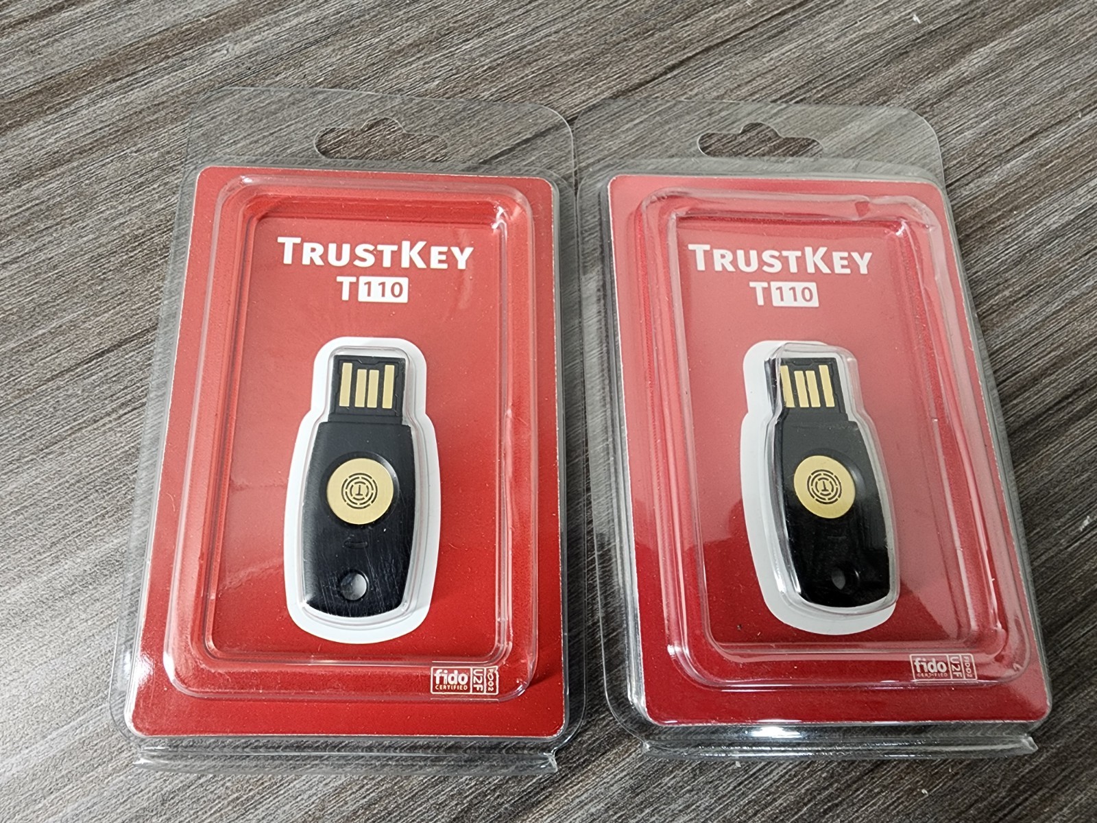 Lot of 2 FIDO Security Key TrustKey T110 U2F Two Factor Authentication USB Key