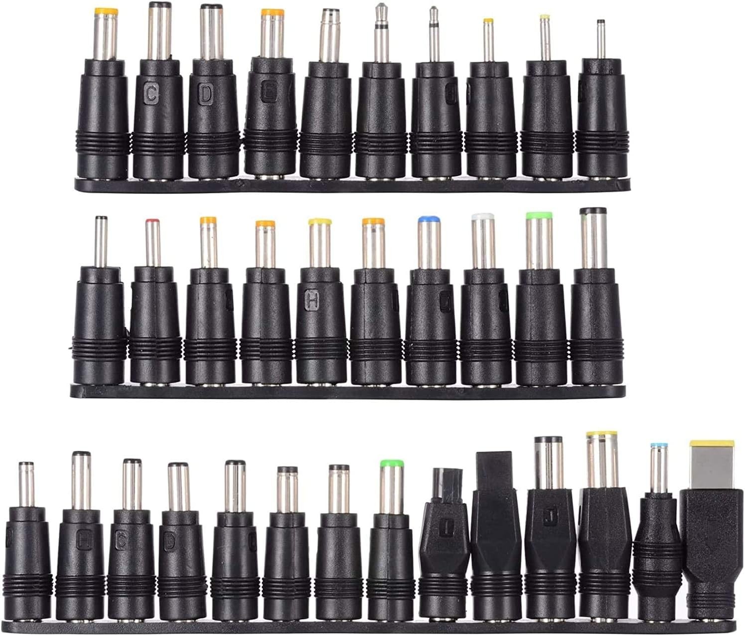 Universal 34pcs DC Connectors Plug Kit Power Adapter Connector, 5.5 black 