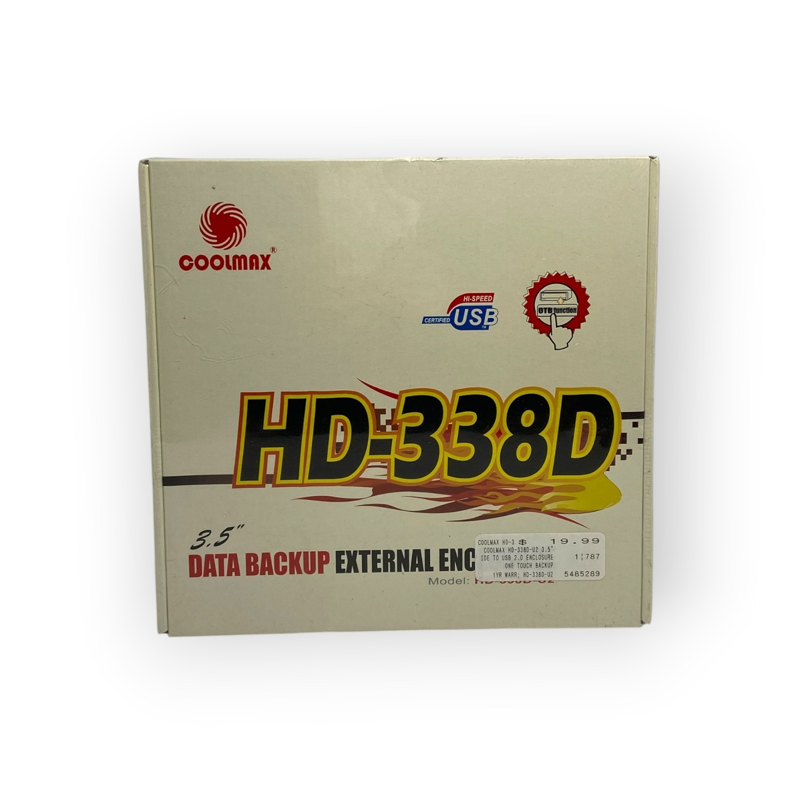 🍁 NEW- Coolmax 3.5" USB IDE External HDD Enclosure Model HD-338D-U2 With PS FL