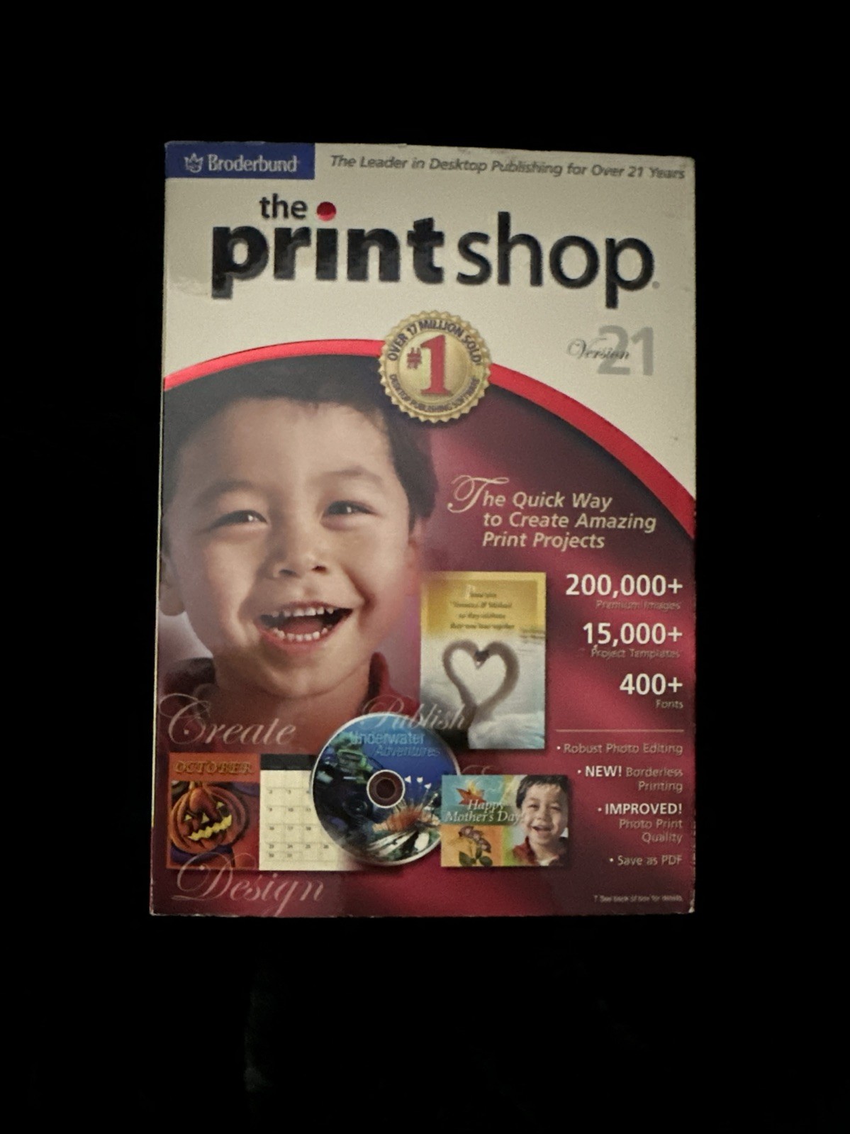 Broderbund The PrintShop Version 21, 2 CD Set PC 2005 Windows