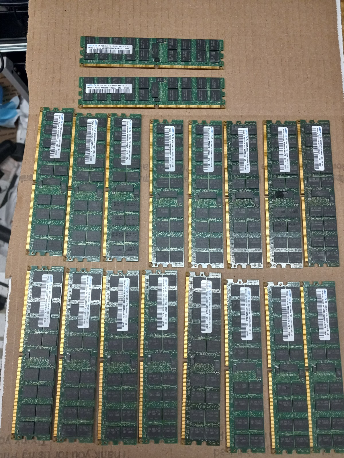 72GB  M393T5160QZA-CE7 16GB (18x4GB) Samsung  PC2 DDR2 Server Memory