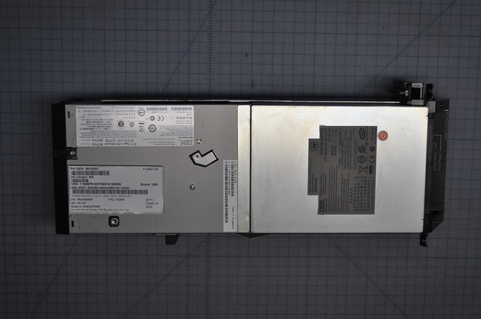FOR PARTS IBM LTO4 CANISTER 3588 F4A FRU WITH BEZEL BROKEN 46X4503