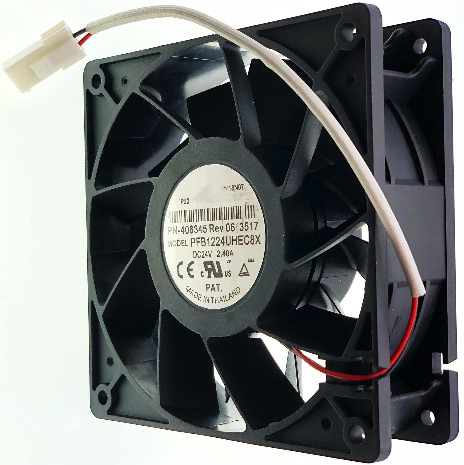 for PFB1224UHEC8X PN-406345 Rev 06 3517 Fan DC 24V 2.40A 12CM 120×120×38mm... 