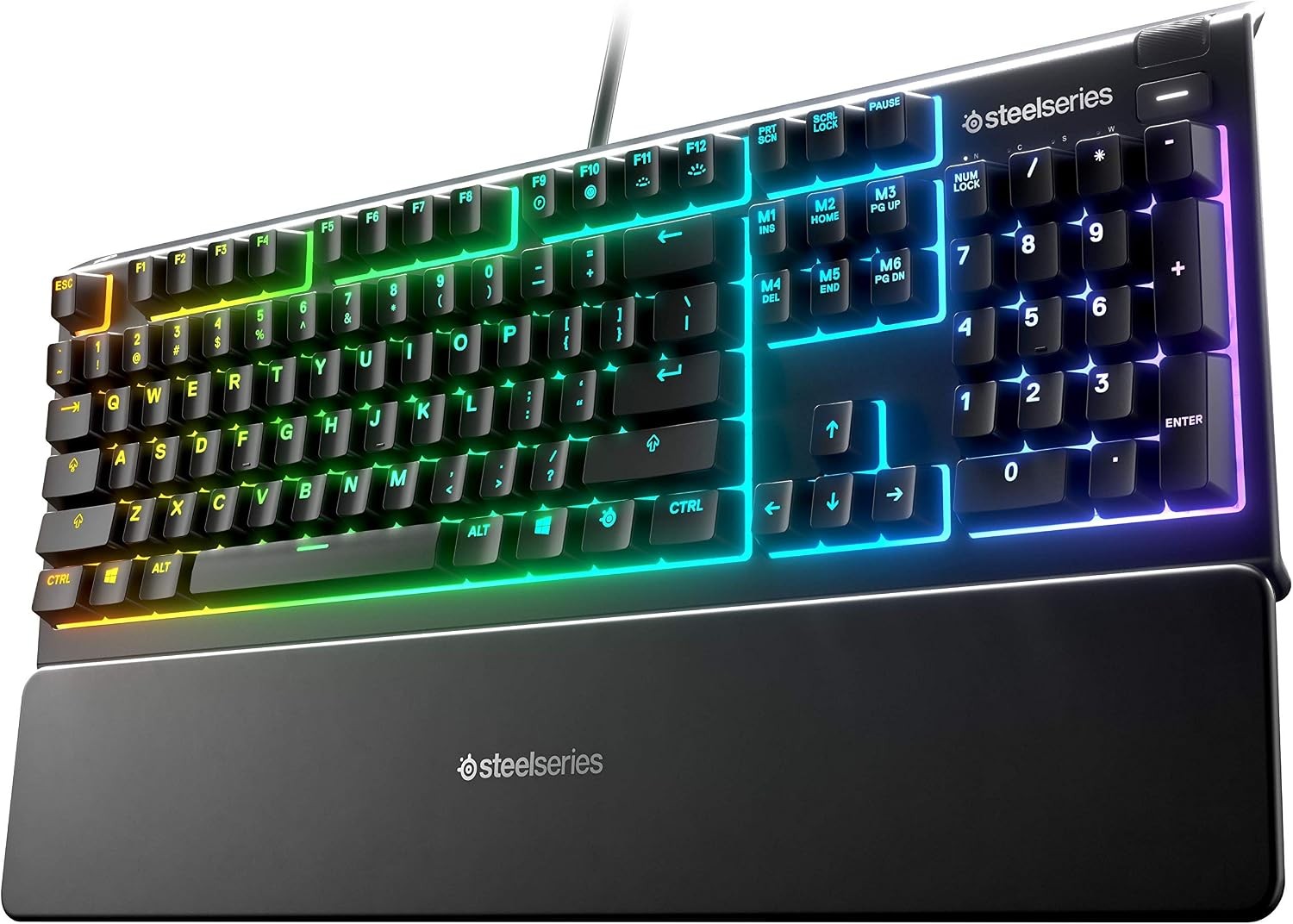 SteelSeries Apex 3 Wired Membrane Whisper Quiet Keyboard Black Certified Refurb