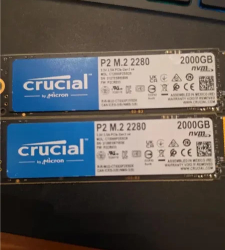 Crucial P2 2TB NVMe M.2 2280 PCIe 3.0 SSD CT2000P2SSD8 - Tested & Wiped