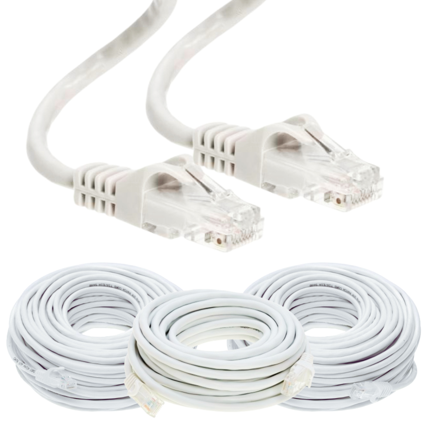 CAT6 Patch Cable 500mhz Ethernet Internet Network Router LAN RJ45 UTP WHITE LOT
