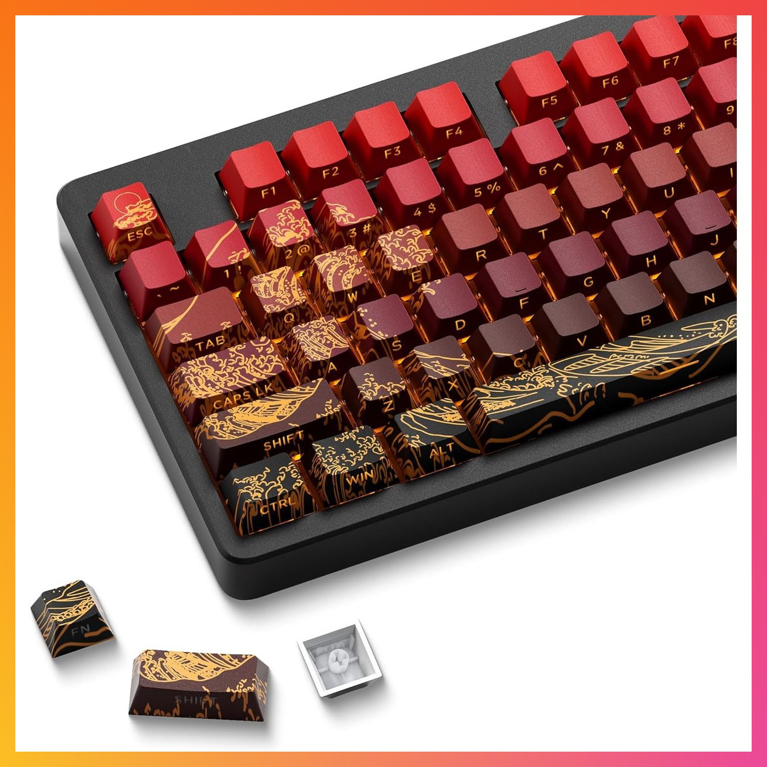 XVX Shine Through Keycaps - Double Shot PBT Keycaps 60 65 75 100 Percent, Side P