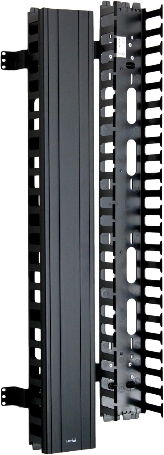 Leviton Vertical Front Only Cable Management 4980L-VFO Black 80" Versi-Duct