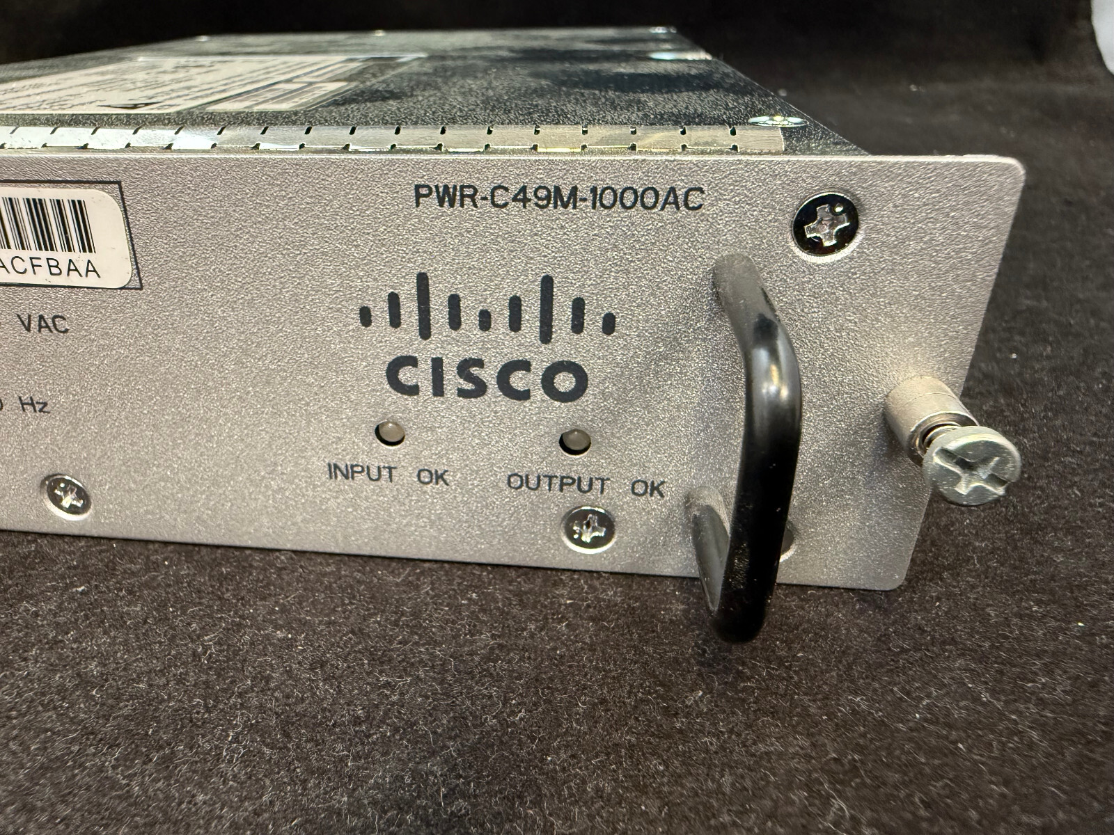 **Removed from test lab** CISCO PWR-C49M-1000AC 4900M AC POWER SUPPLY 1000W