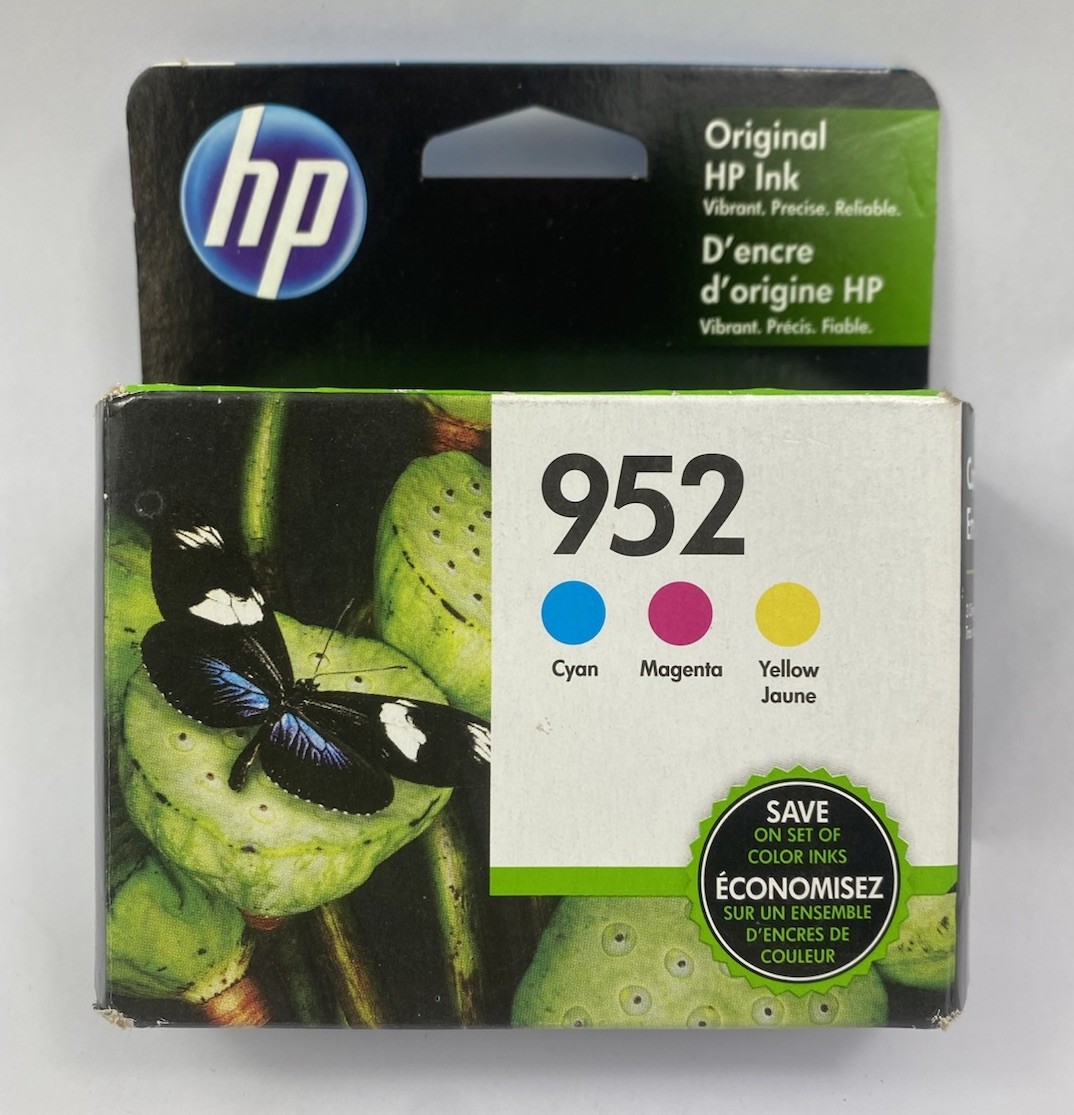HP 952 Cyan, Magenta and Yellow Ink Cartridges EXP 1/20 New Sealed
