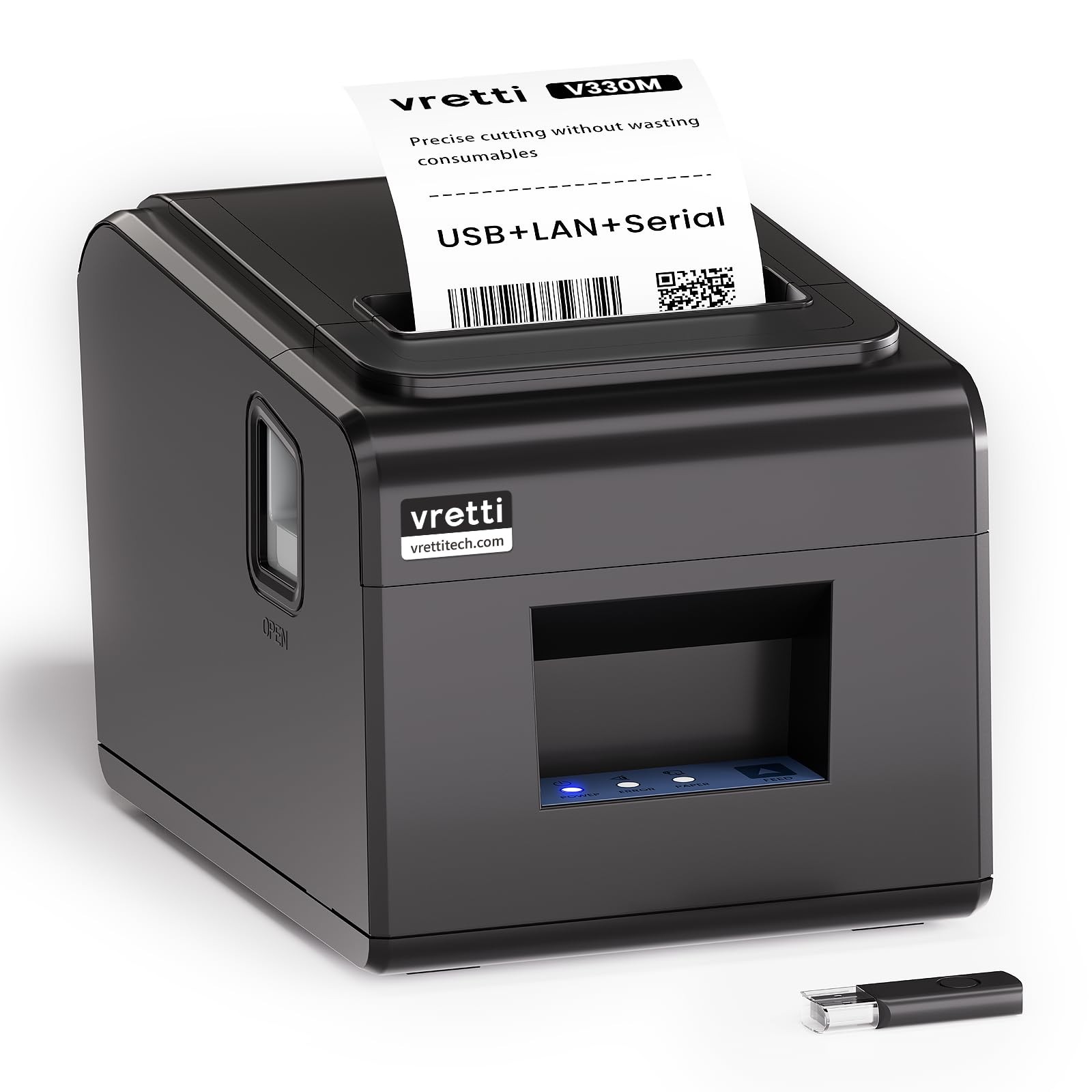 Thermal Receipt Printer, 3 1/8" 80mm Direct Thermal Printers