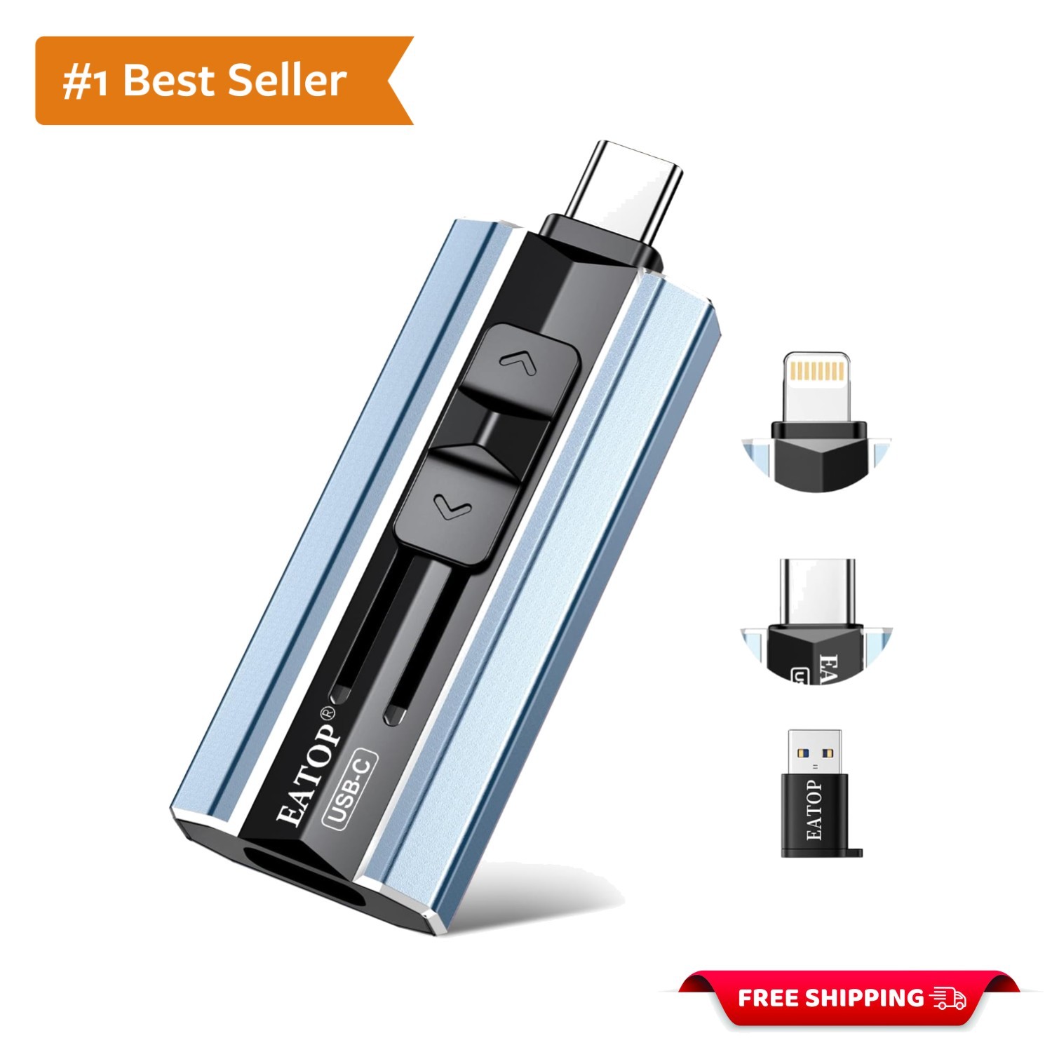 Stylish Mist Blue 256GB Dual Interface Flash Drive for Effortless File Storage