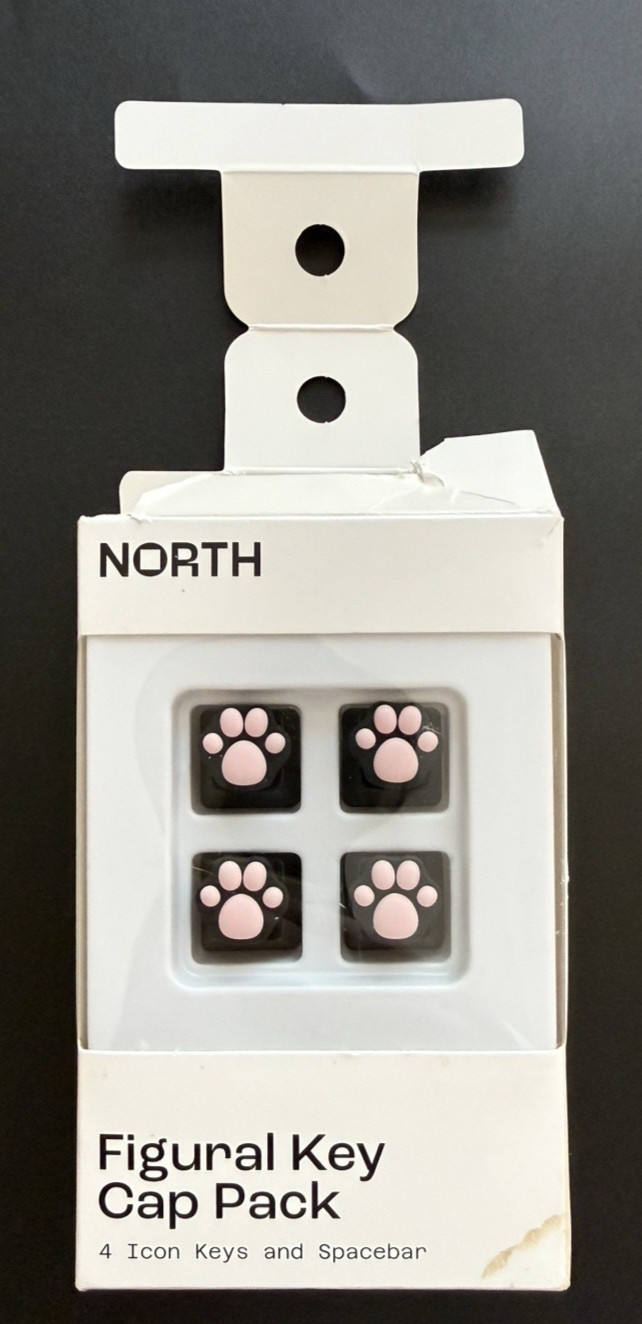 Cat Paw Keycap Set Pink Black 4 Keys Spacebar North MX Mechanical Keyboard North